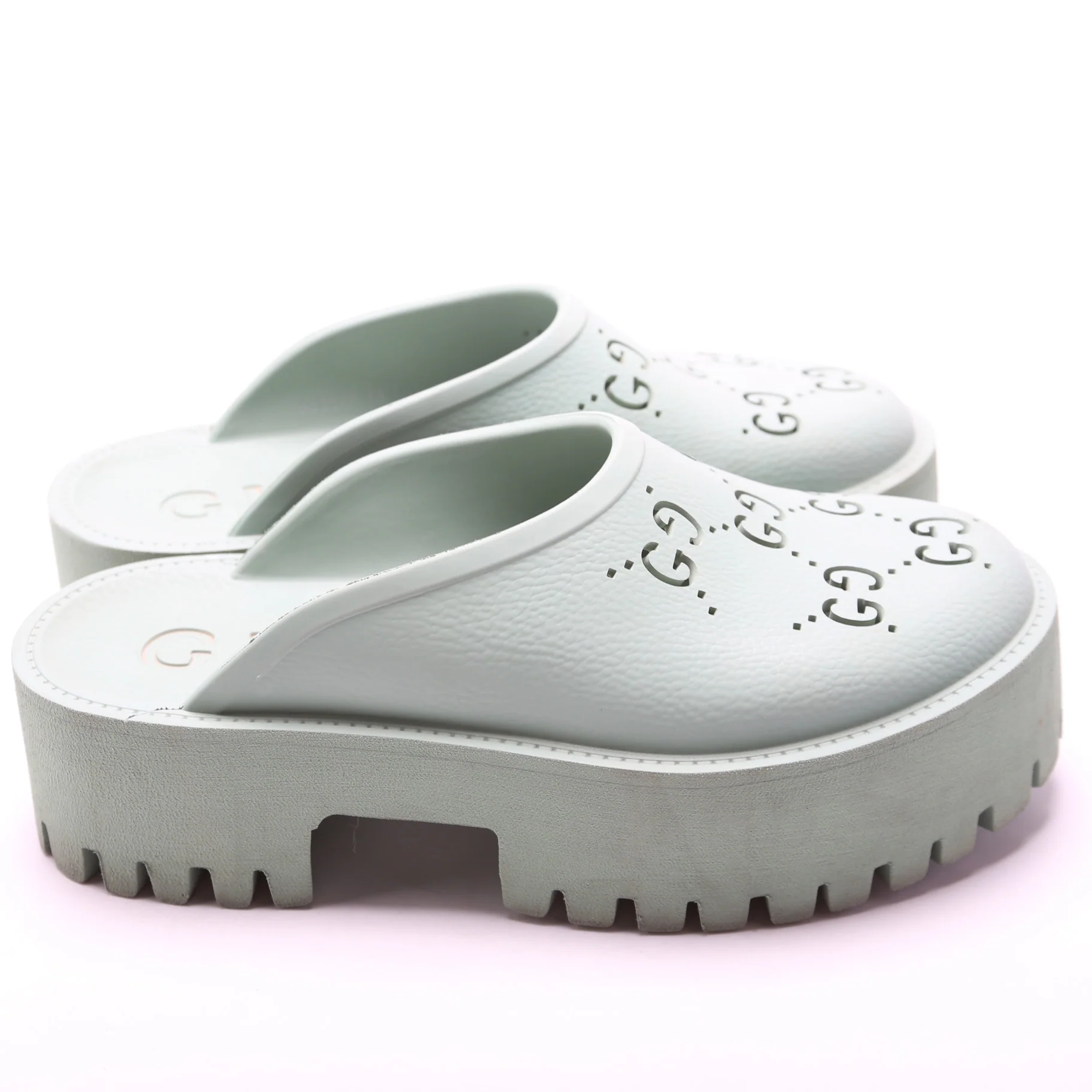 GG Rubber Lug Sole Platform Sandals Size 38 - Image 3