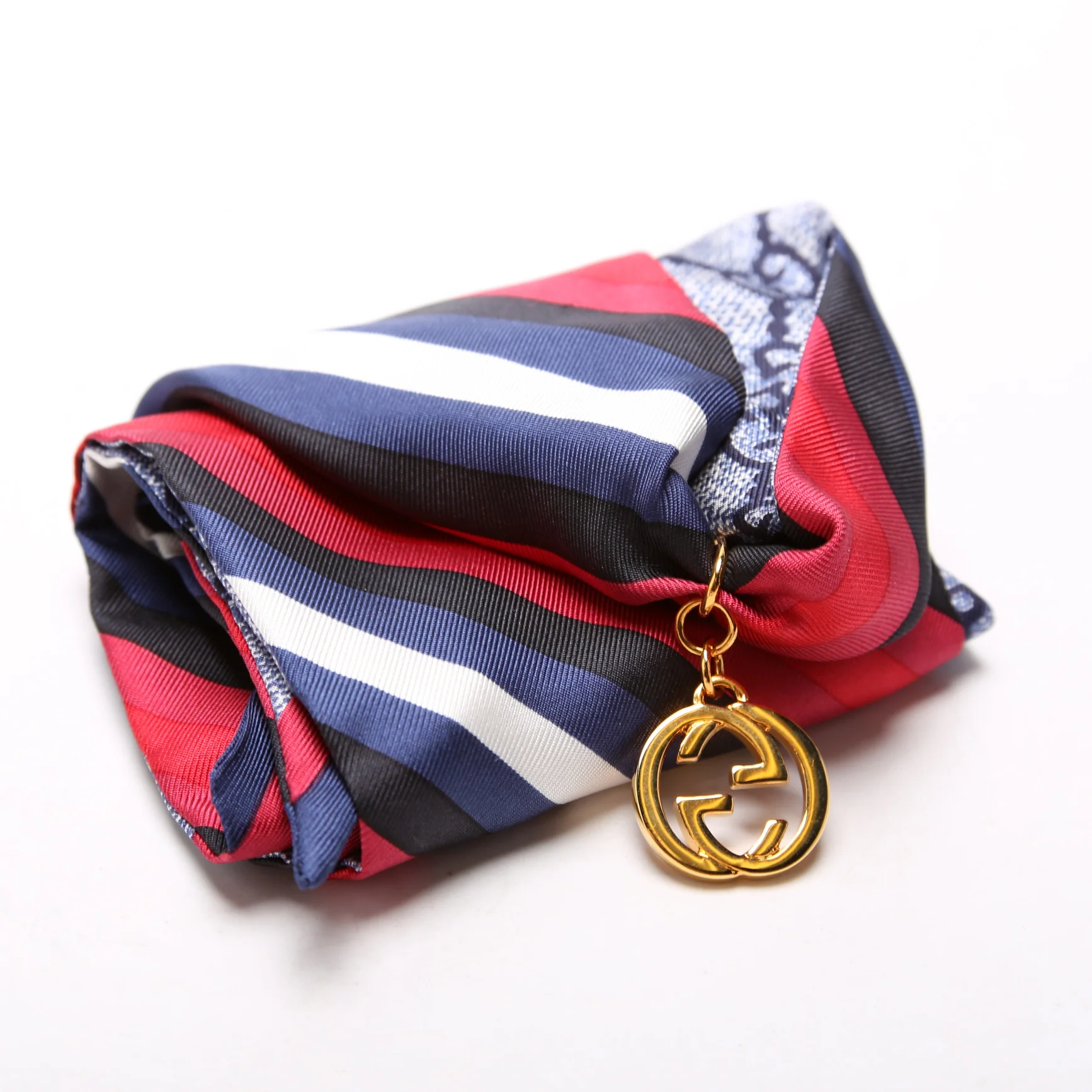 GG Silk Twill With Interlocking Charm Scarf - Image 2
