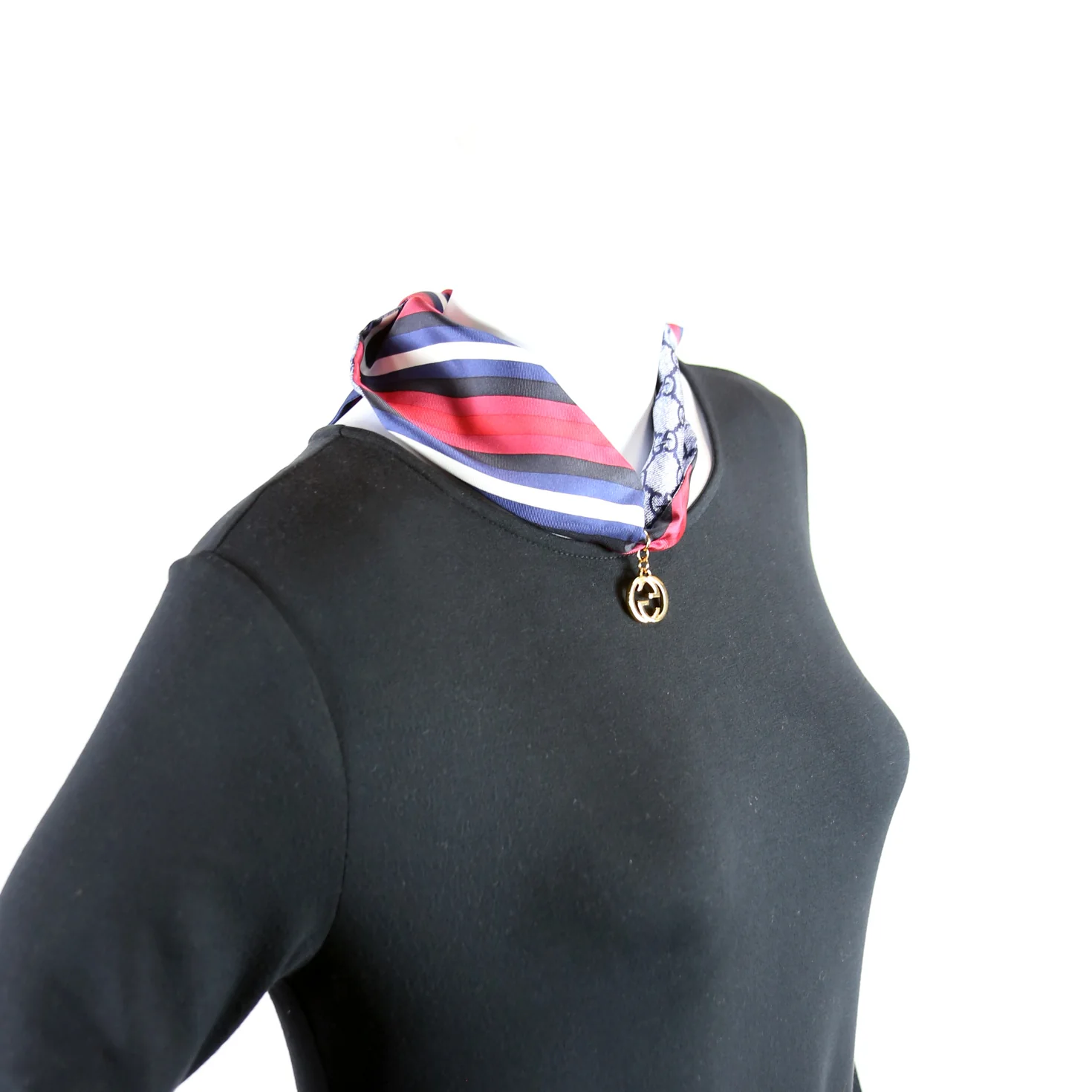GG Silk Twill With Interlocking Charm Scarf - Image 4