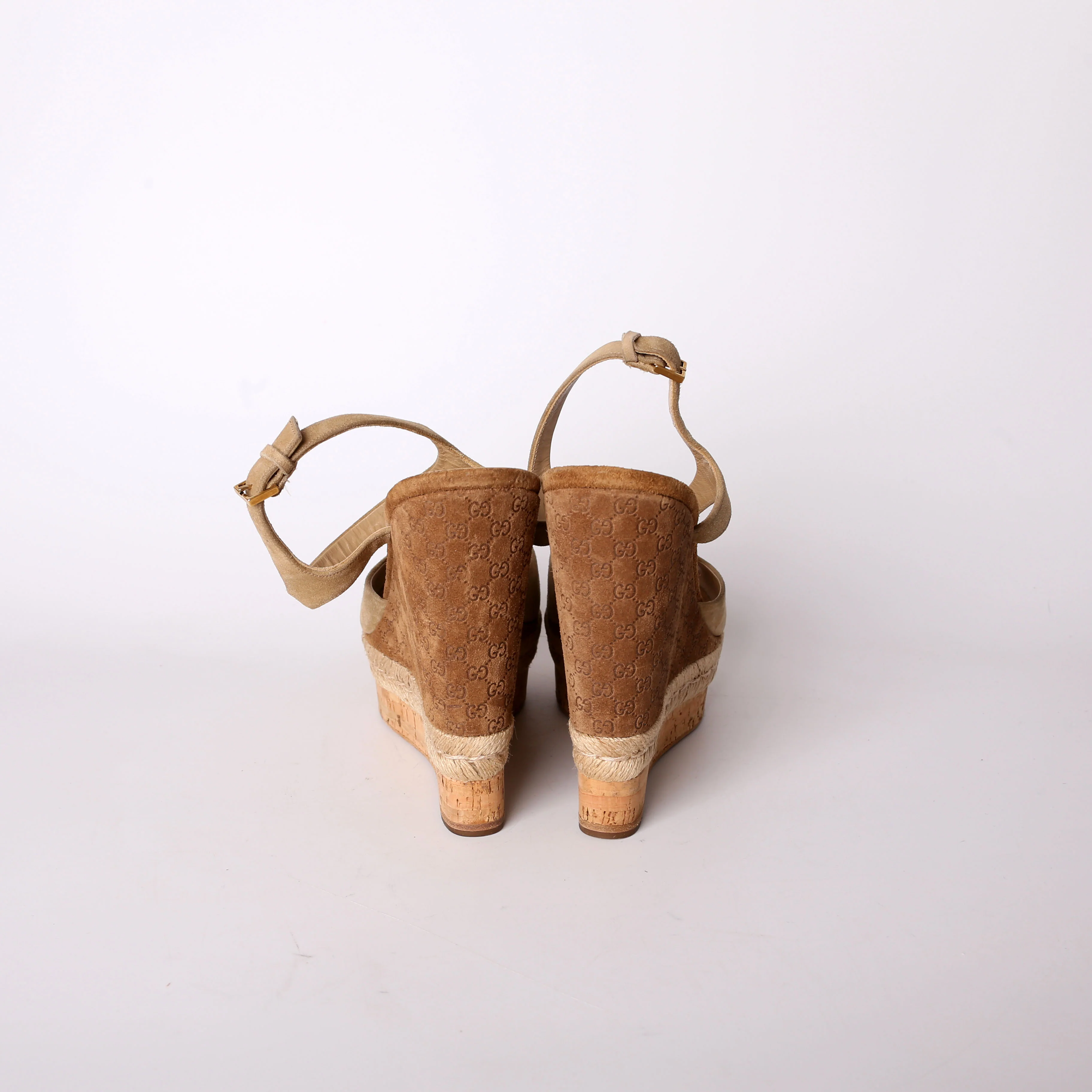 GG Suede Espadrille Wedges Size 42 - Image 4
