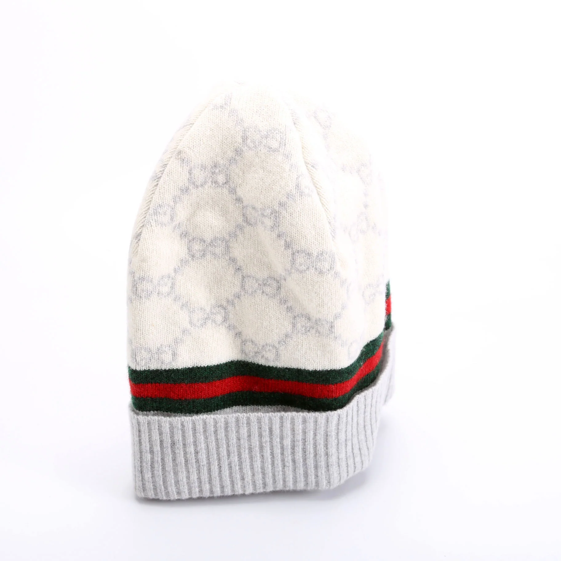GG Web Arwin Beanie Wool/Cashmere Hat Grey/Ivory - Image 2