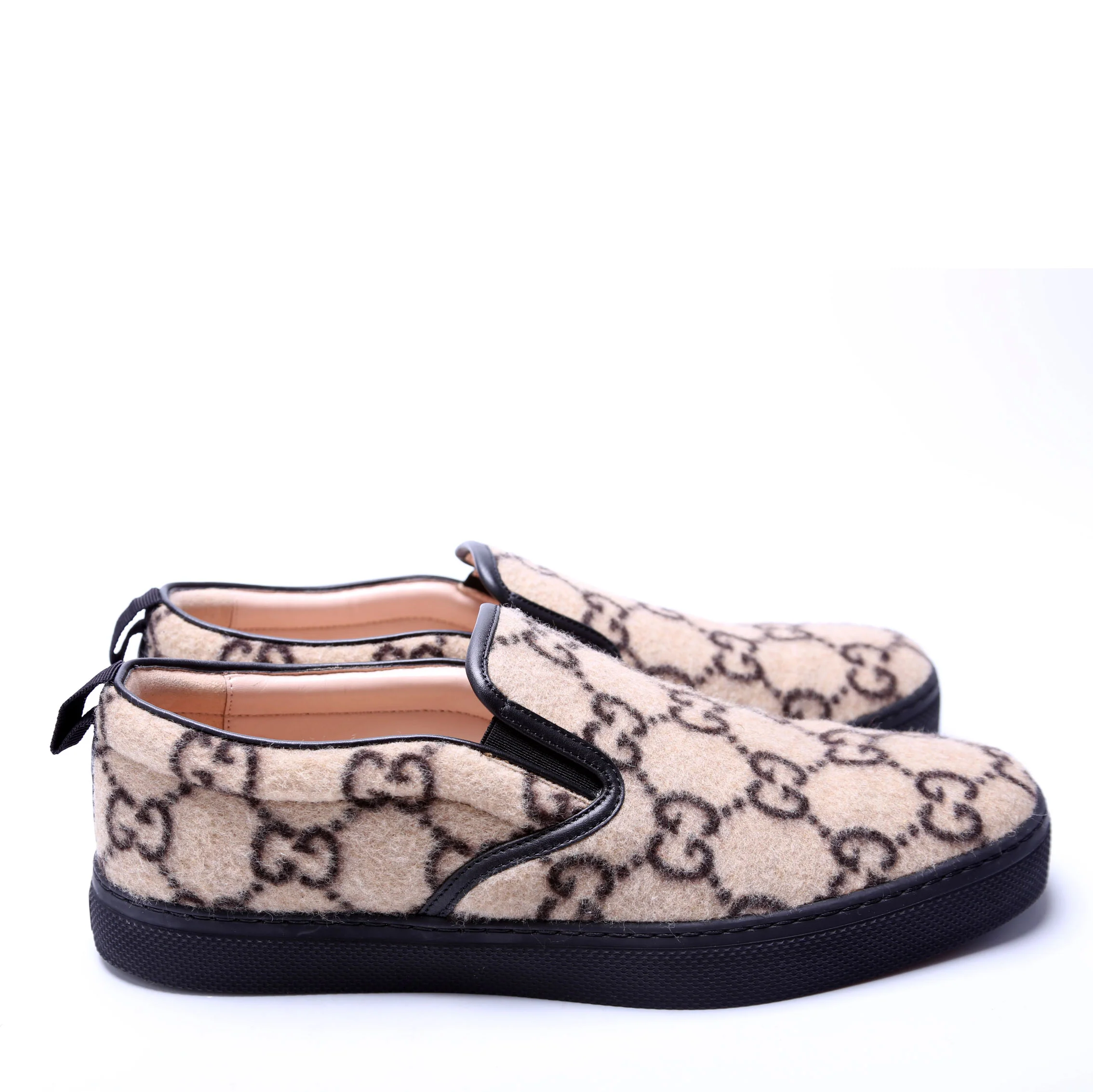 GG Wool Dublin Slip On Sneakers Men's Size 10 Tan/Black - Image 3