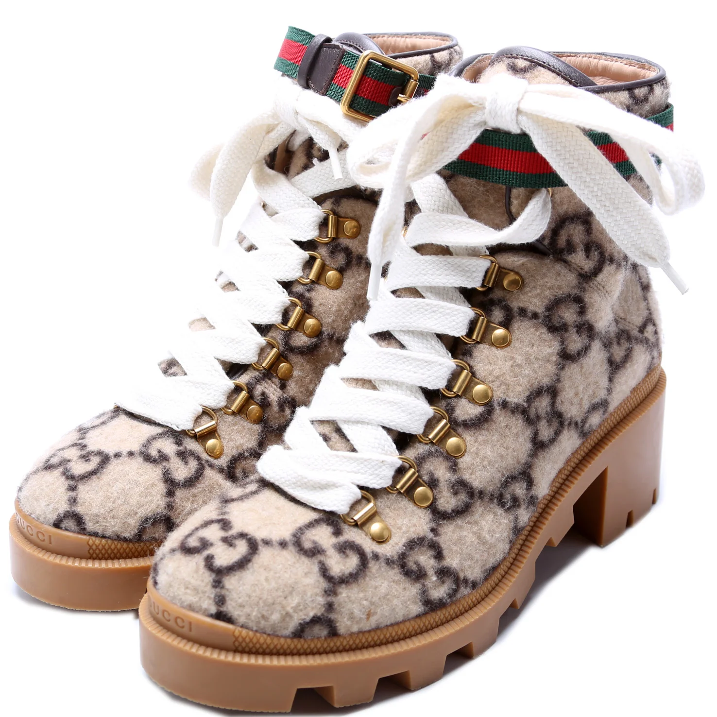 GG Wool Sylvie Combat Boots Size 38.5