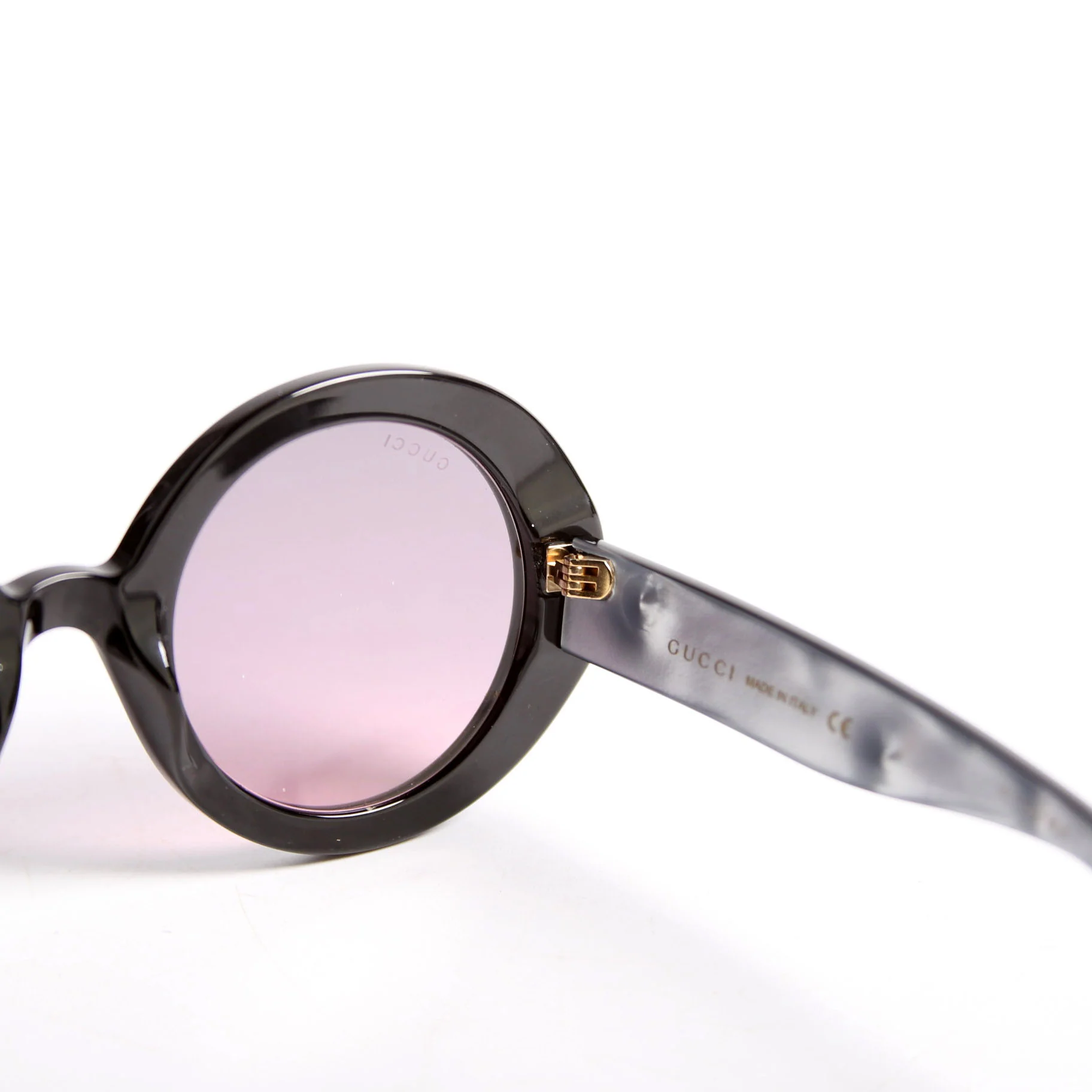 GG0319S Acetate Round Sunglasses Black - Image 7