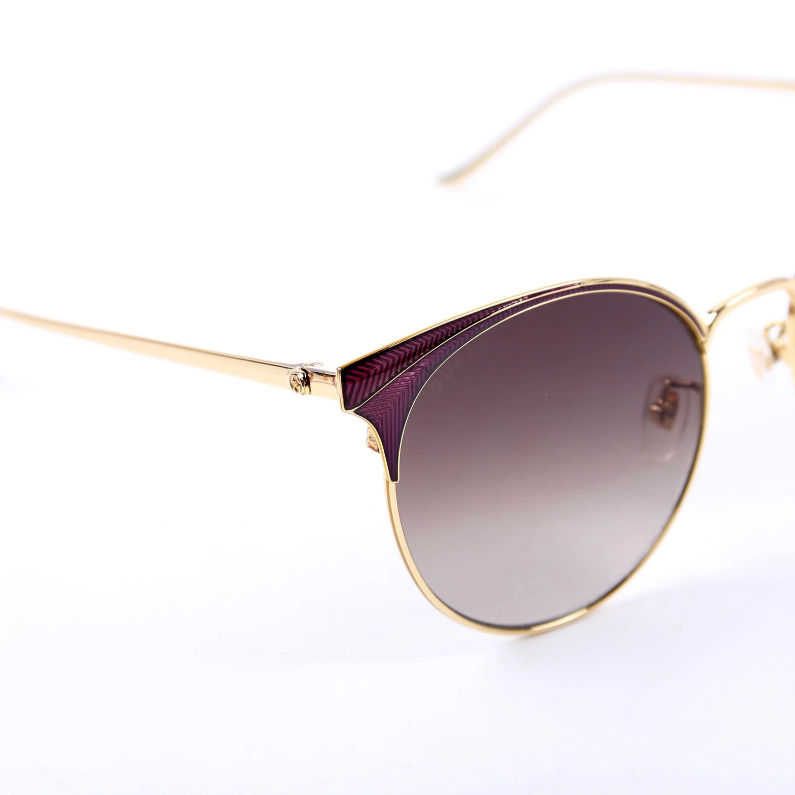 GG0402 Round Cateye Sunglasses Gold/Purple - Image 8