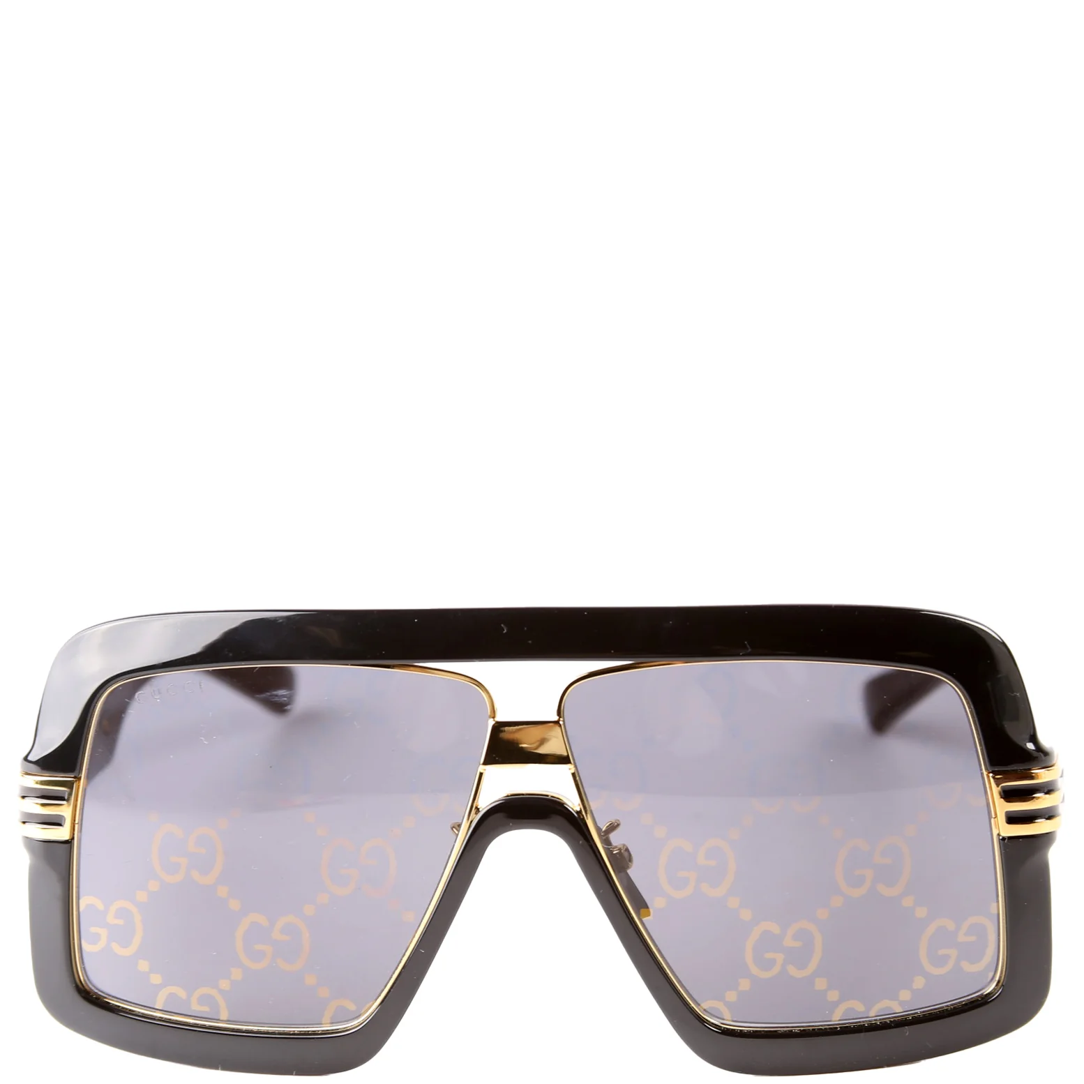 GG0900S Acetate Shield Sunglasses Black/Gold