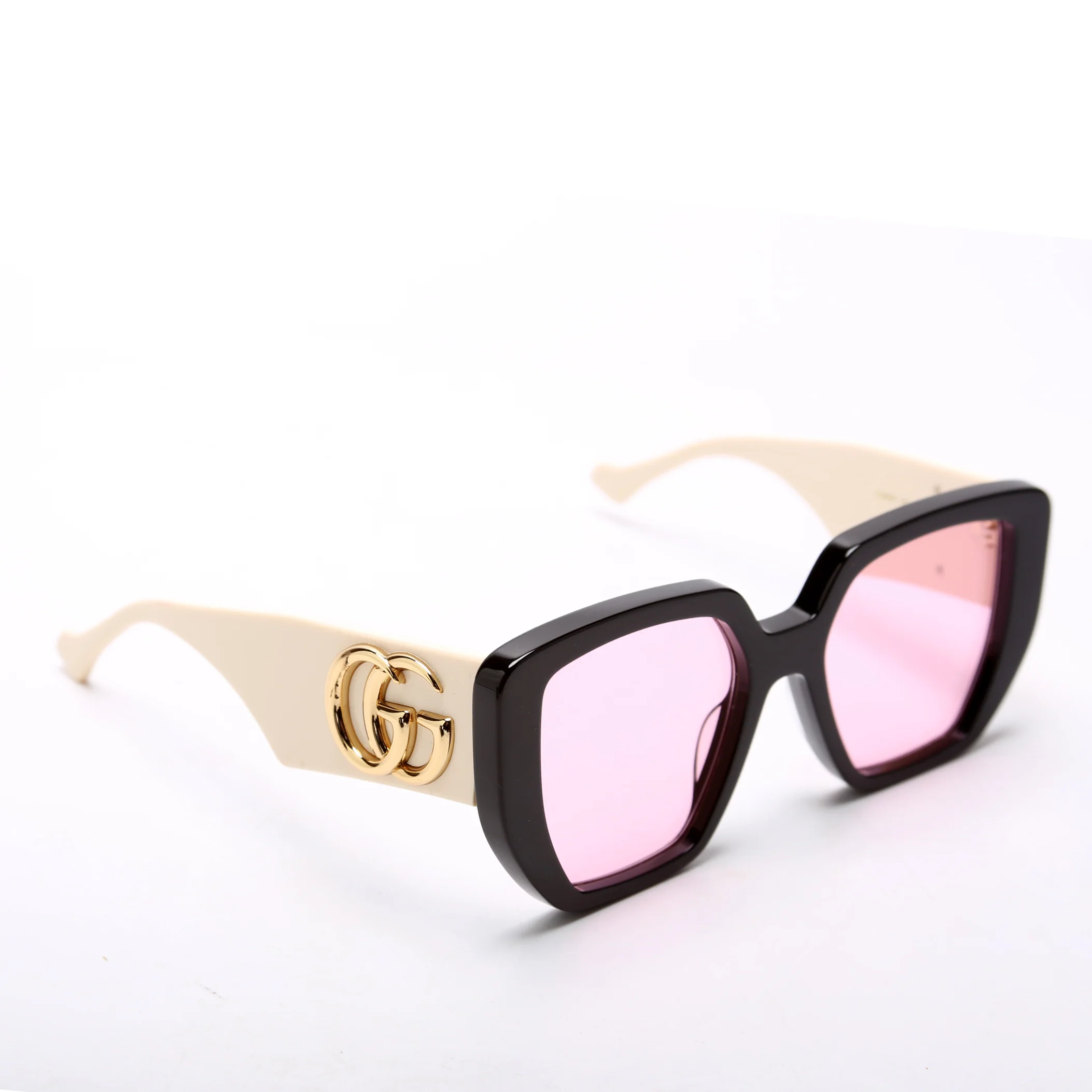 GG0956S Double G Oversized Rectangle Sunglasses Black/Cream - Image 2