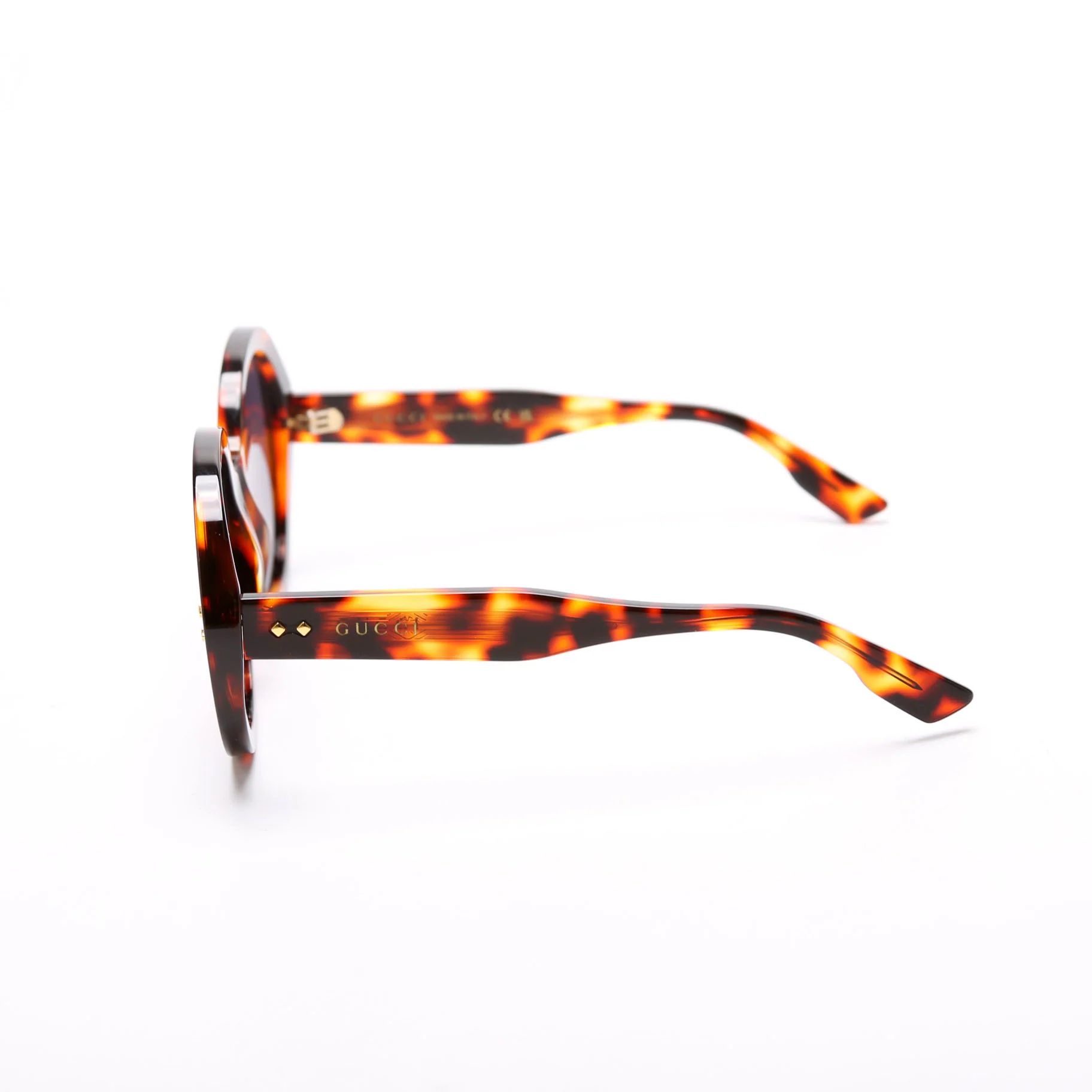 GG1081S Round Acetate Sunglasses Brown - Image 2