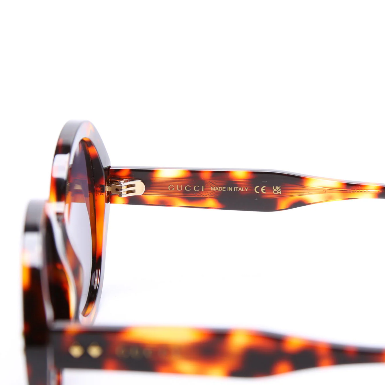 GG1081S Round Acetate Sunglasses Brown - Image 6