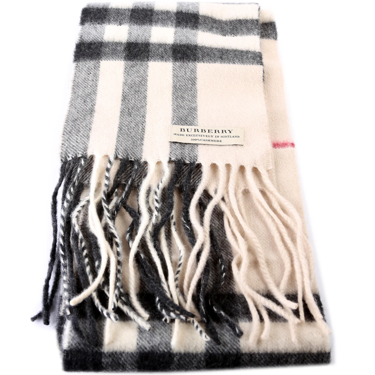 Giant Check Cashmere Narrow Scarf