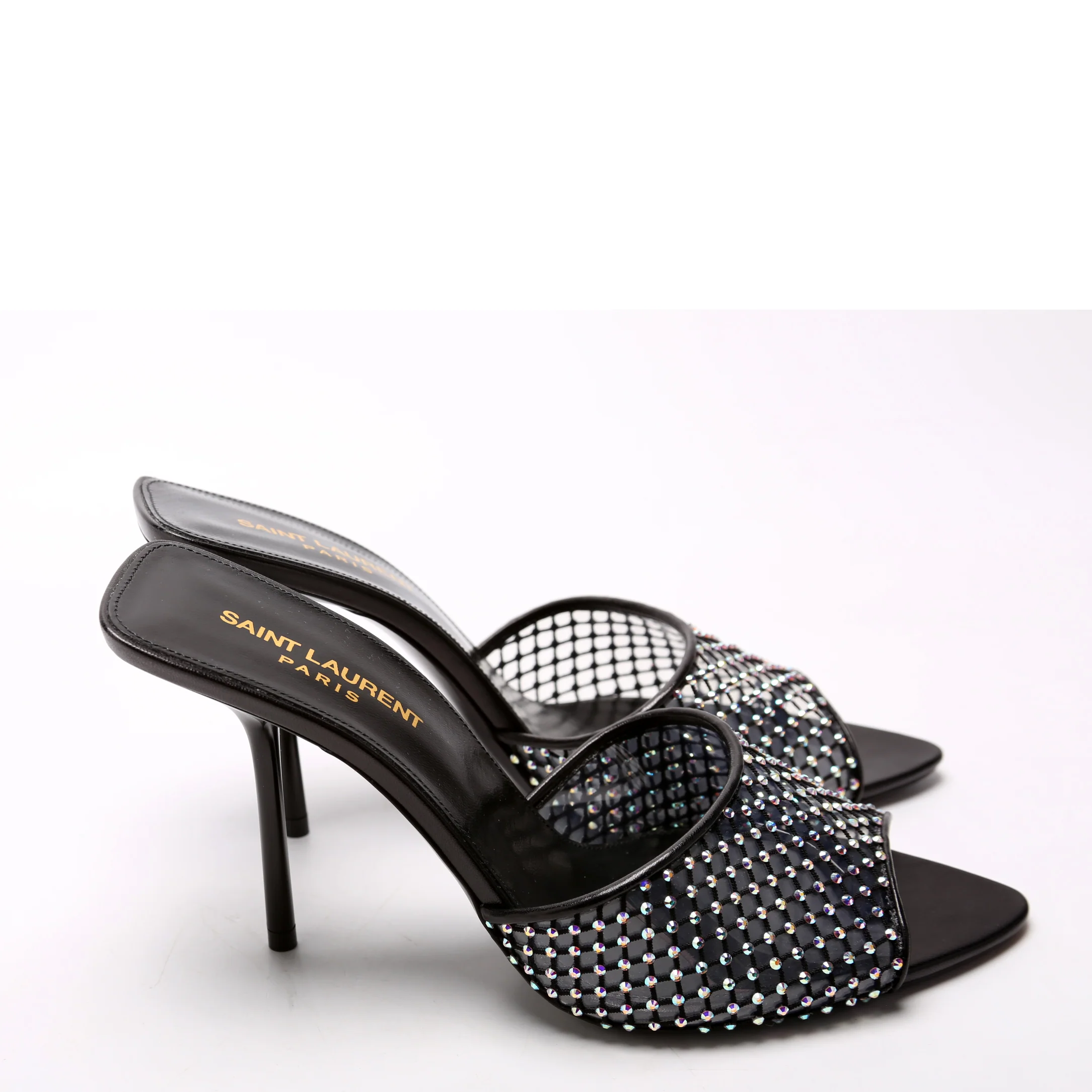 Giqua 95 Strass Mesh Mules Size 38 Black - Image 4