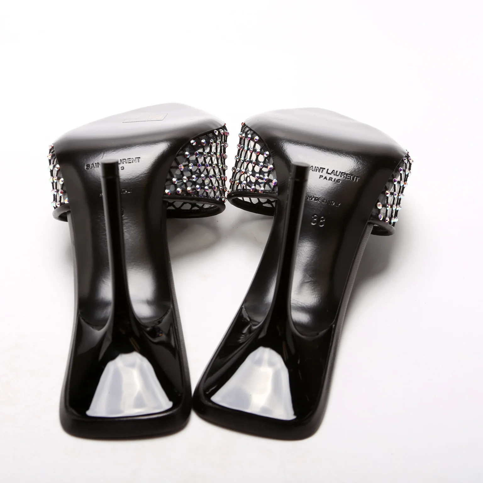Giqua 95 Strass Mesh Mules Size 38 Black - Image 7