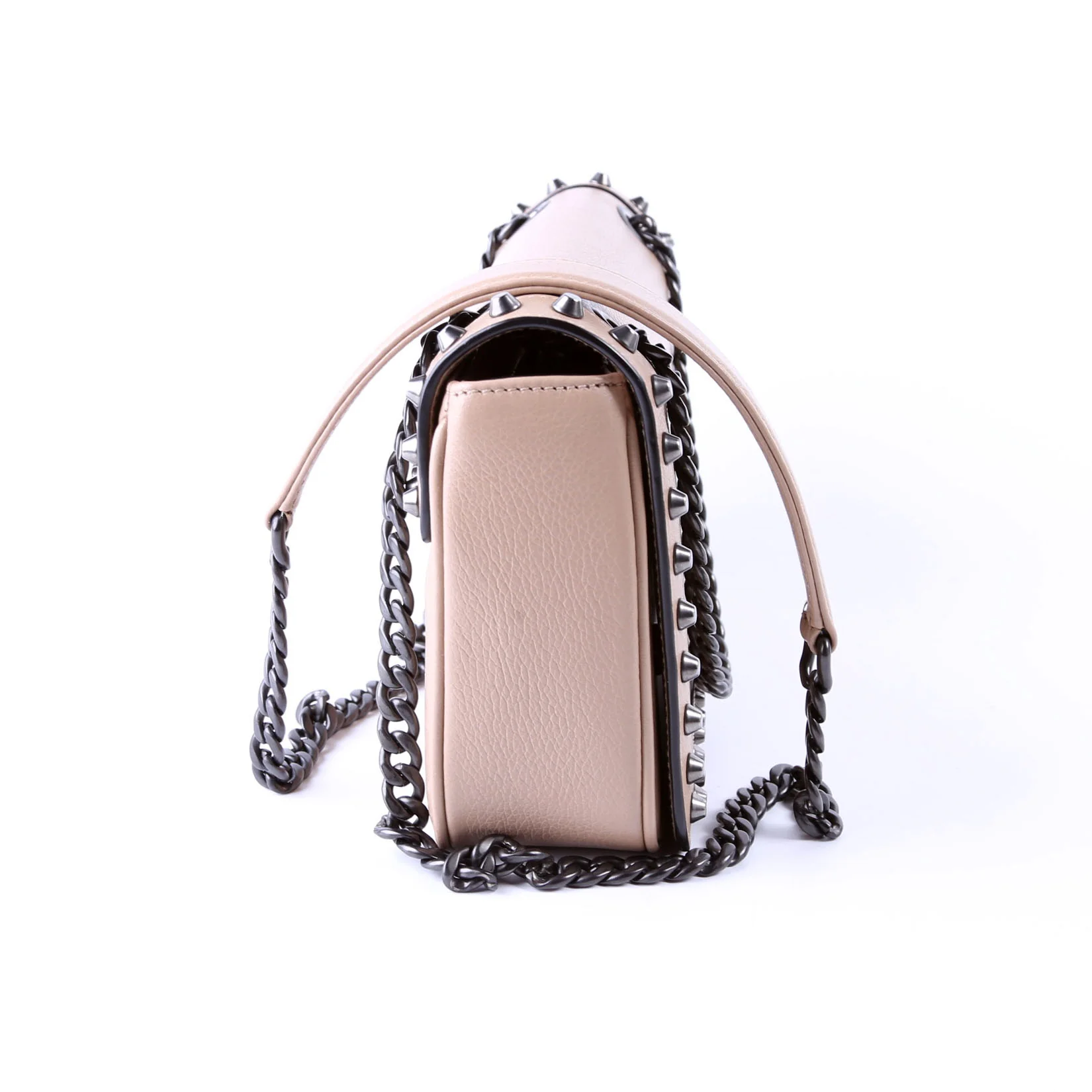 Glace Calfskin Studded Crossbody Tan - Image 3