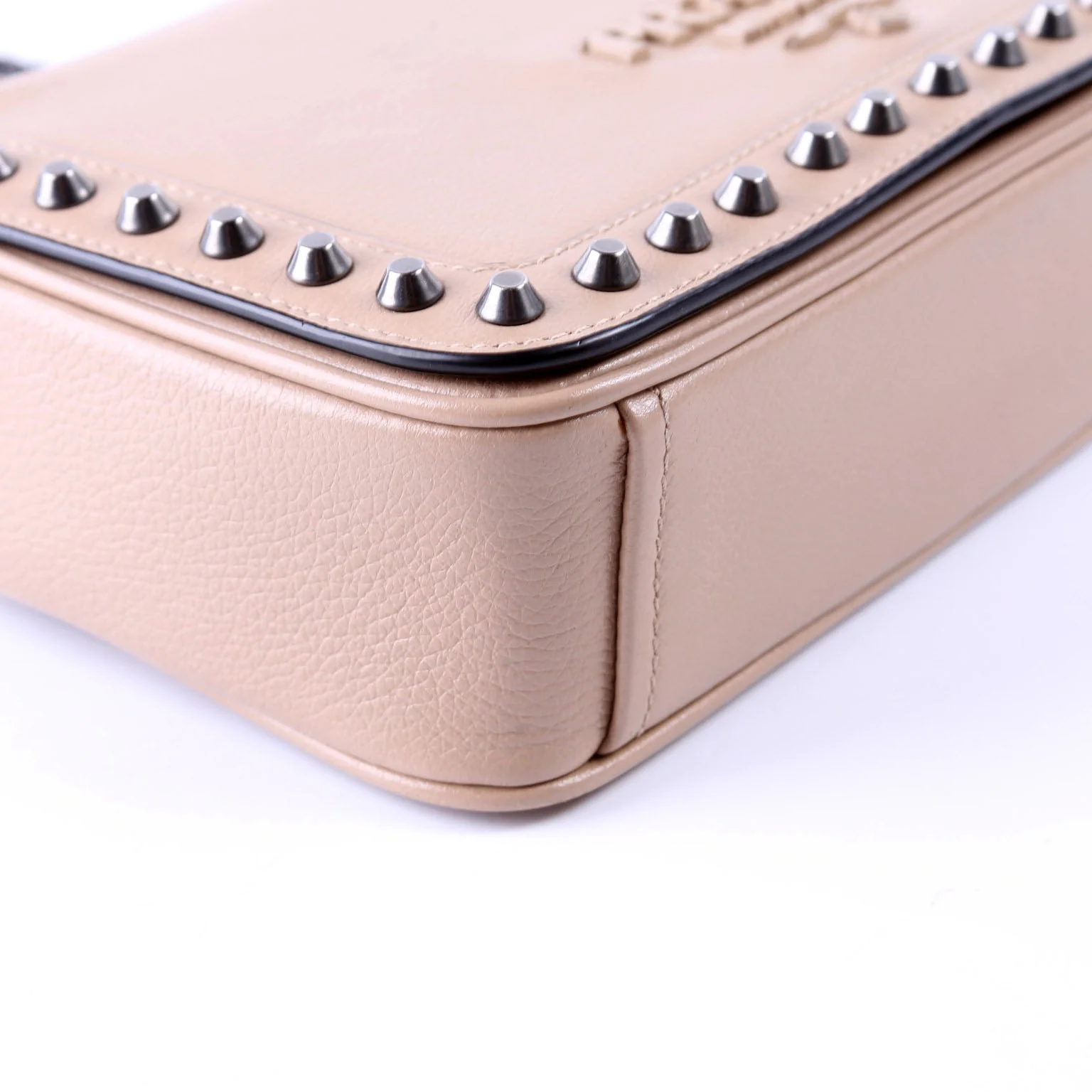 Glace Calfskin Studded Crossbody Tan - Image 6