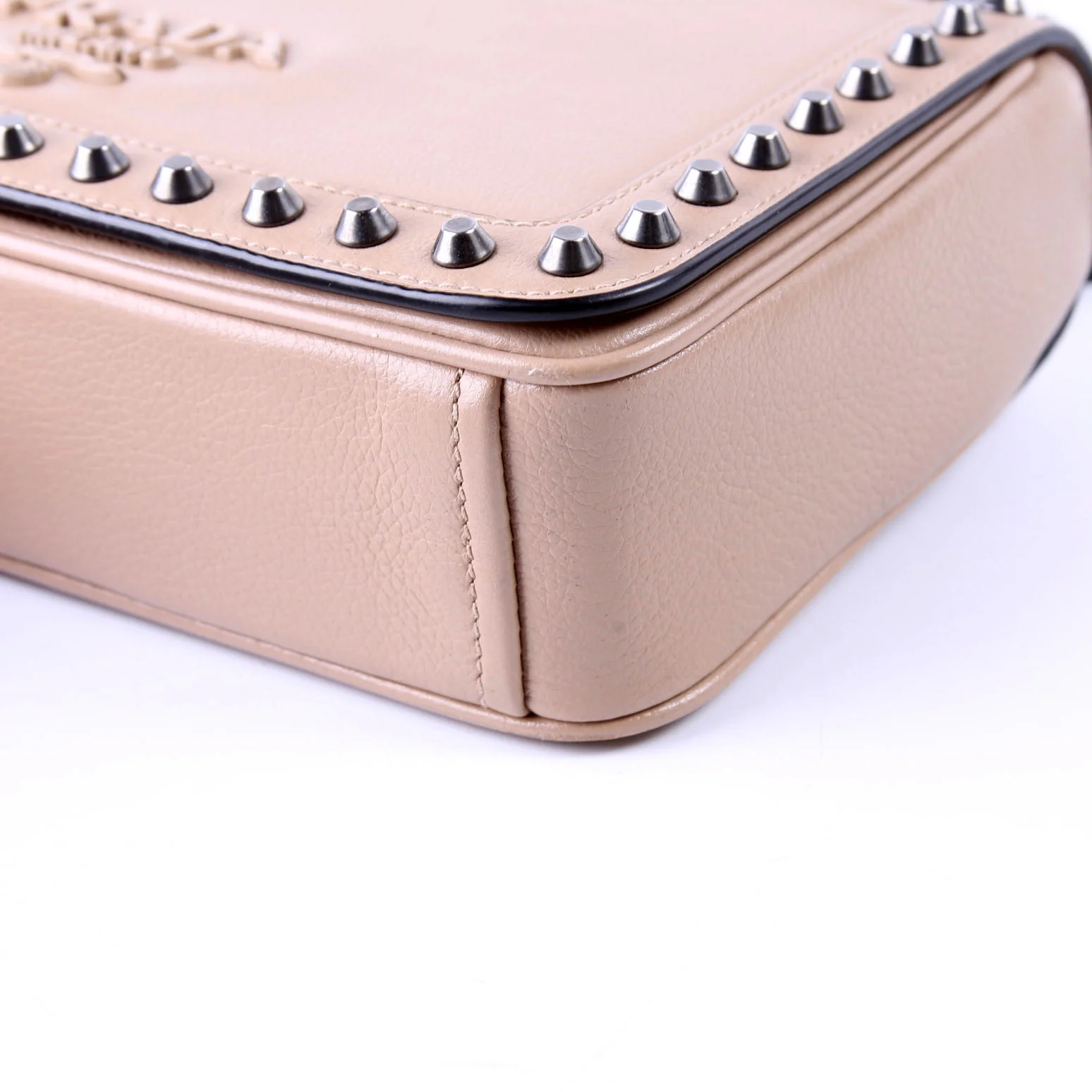 Glace Calfskin Studded Crossbody Tan - Image 7