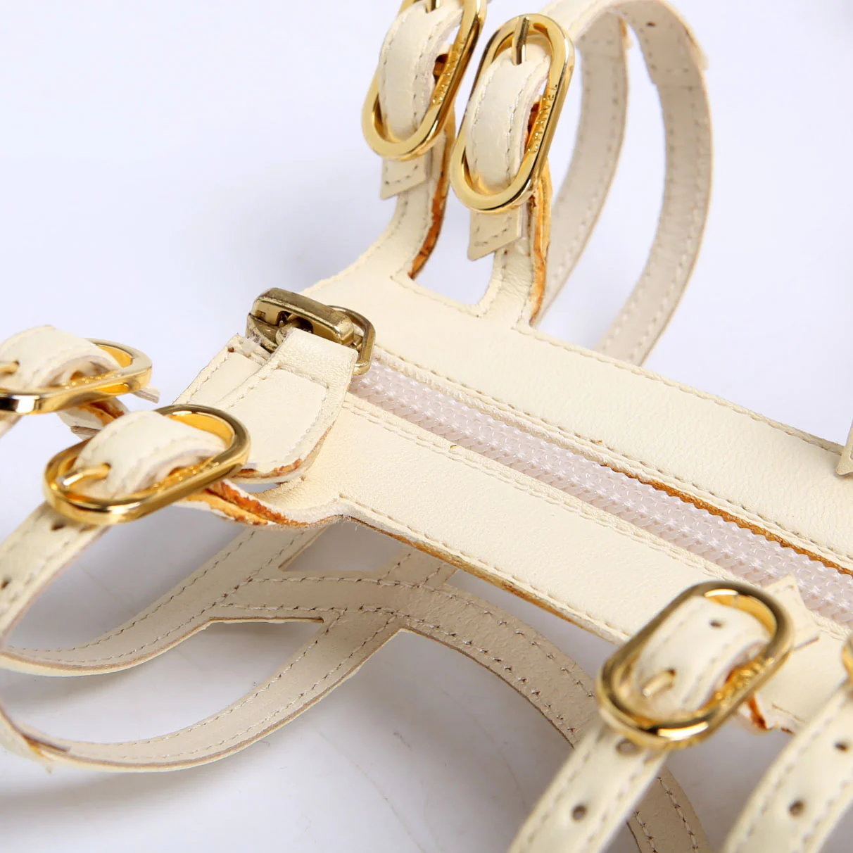 Gladiator Buckle Sandals Size 37.5 Cream - Image 7
