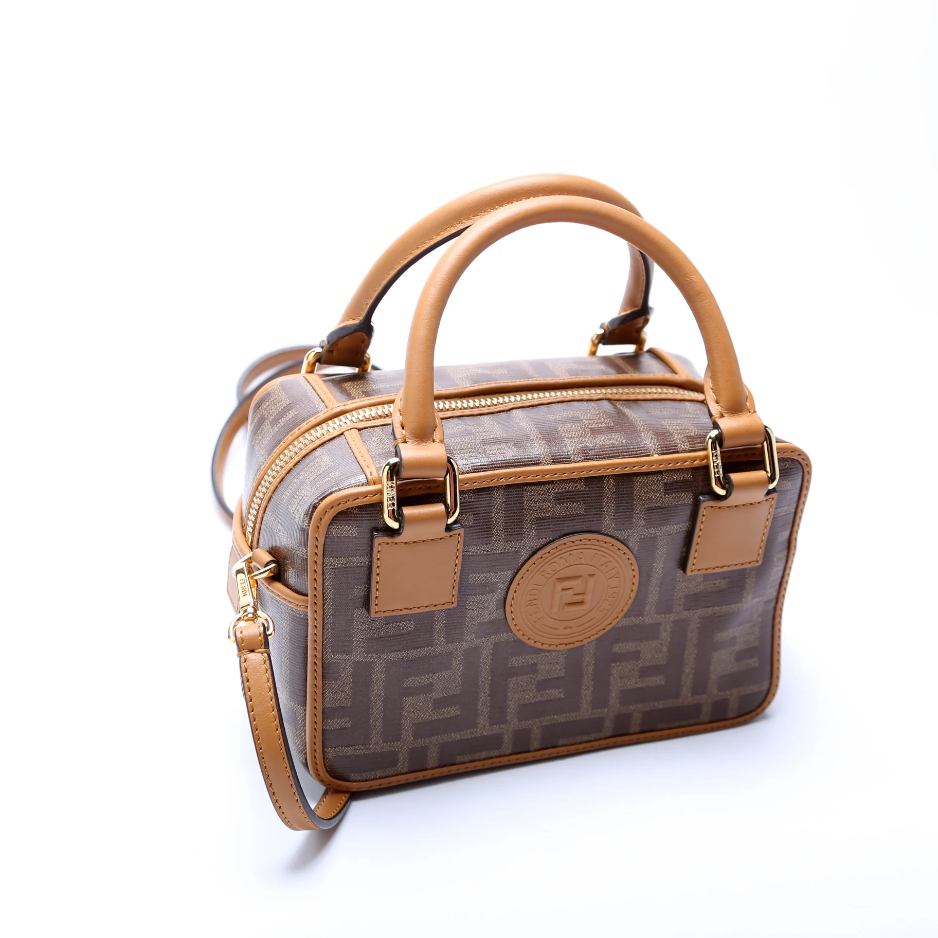 Glazed FF Canvas Mini Boston Bag - Image 2