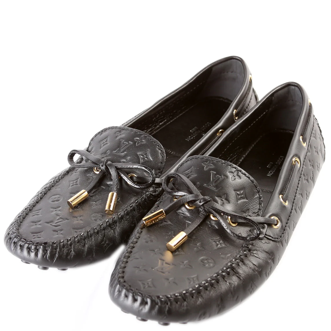 Gloria Flat Loafers Leather Monogram Size 39.5
