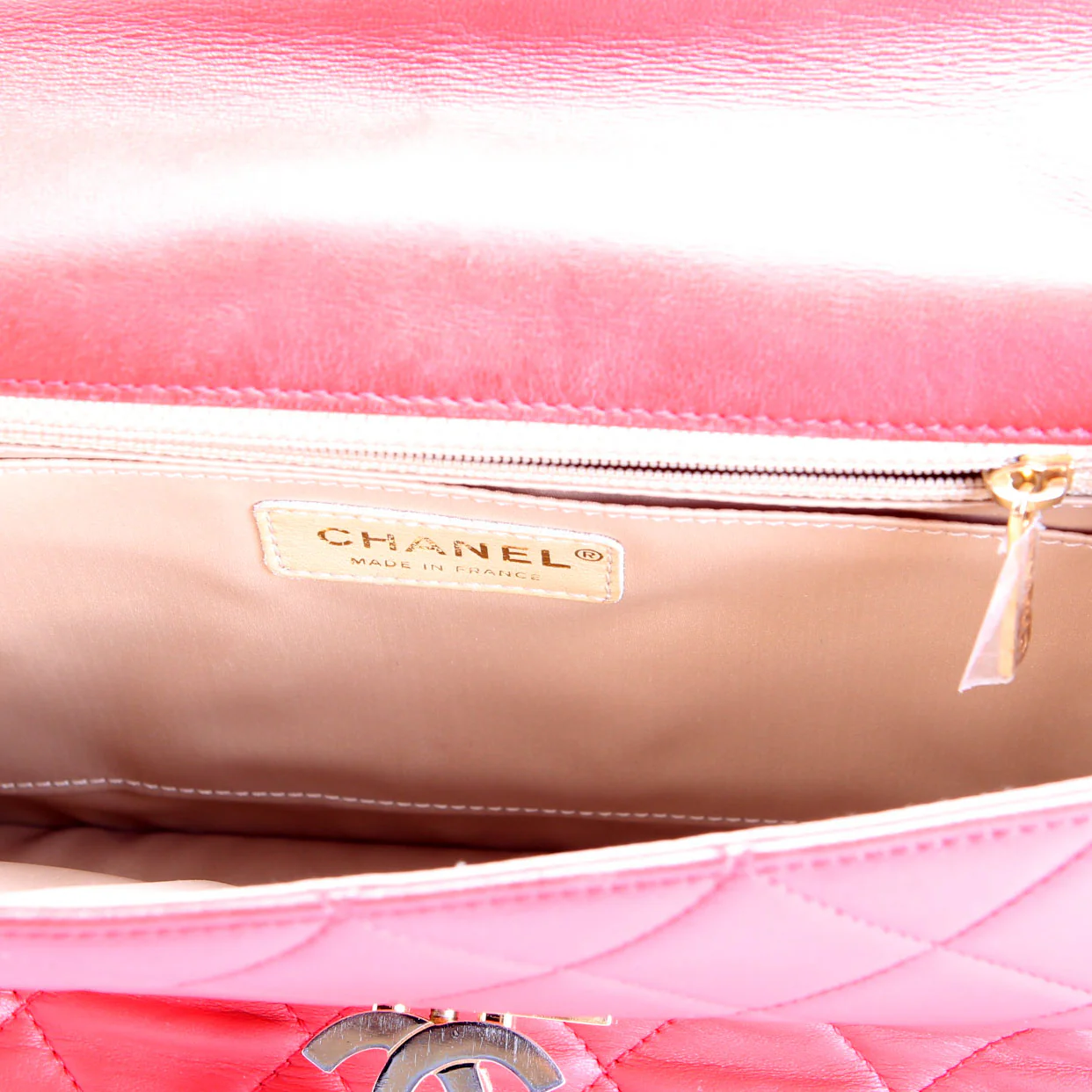 Golden Class Large Flap Bag Quilted Lambskin 19M Red - Image 8