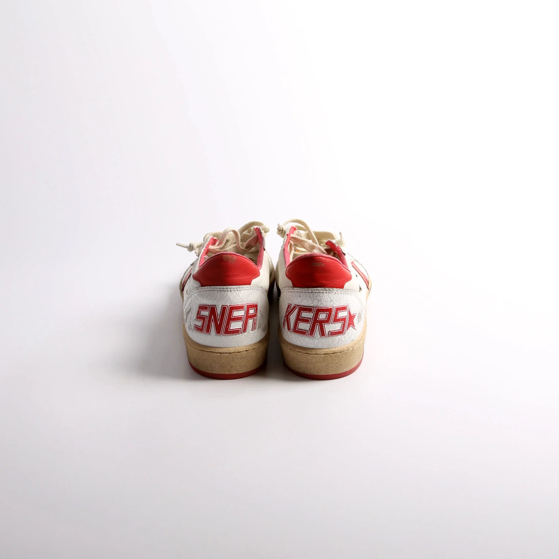 Golden Goose Ballstar Sneakers Size 40 White/Red - Image 4