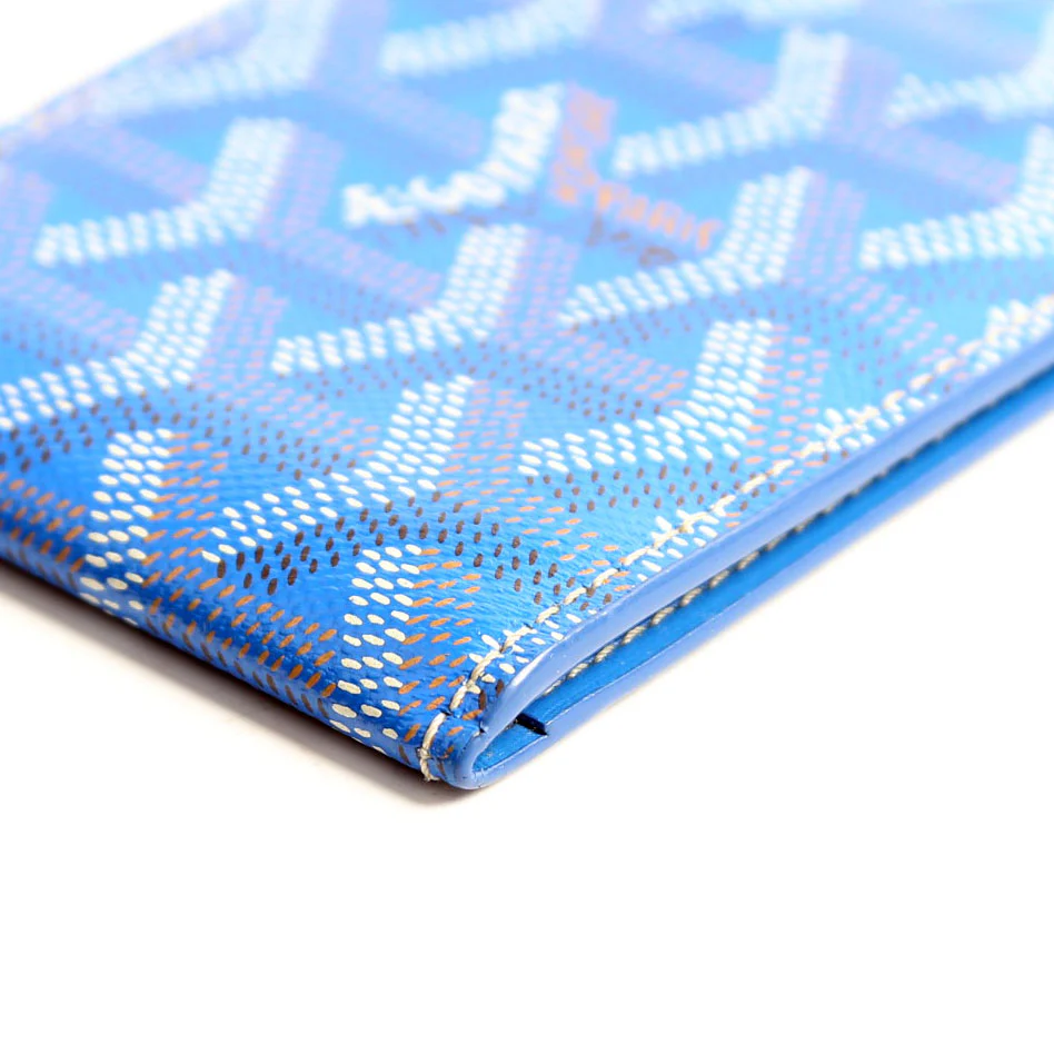 Goyardine Multi Slot Bi-Fold Wallet Blue - Image 6