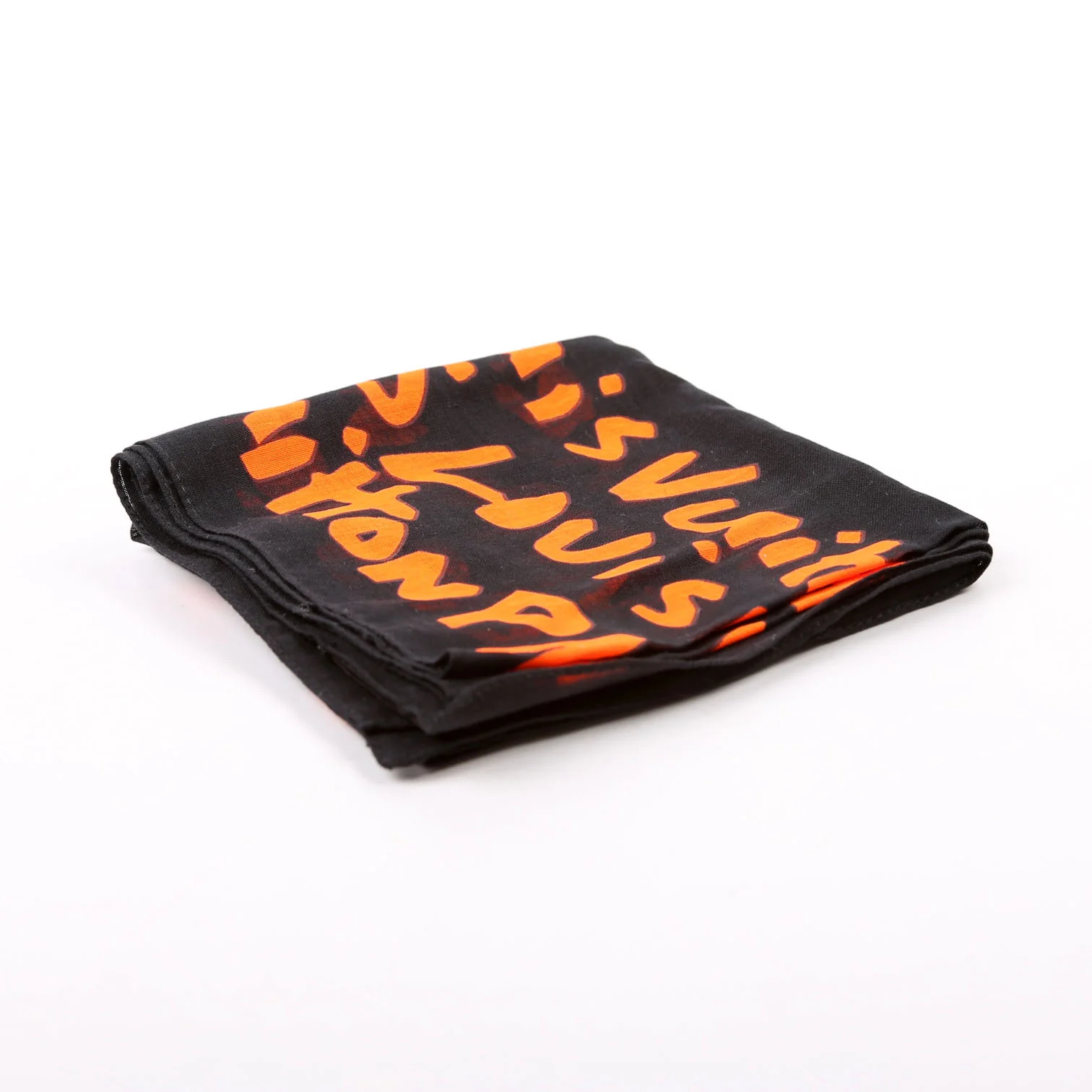 Graffiti Monogram Bandana Cotton Black/Orange - Image 2