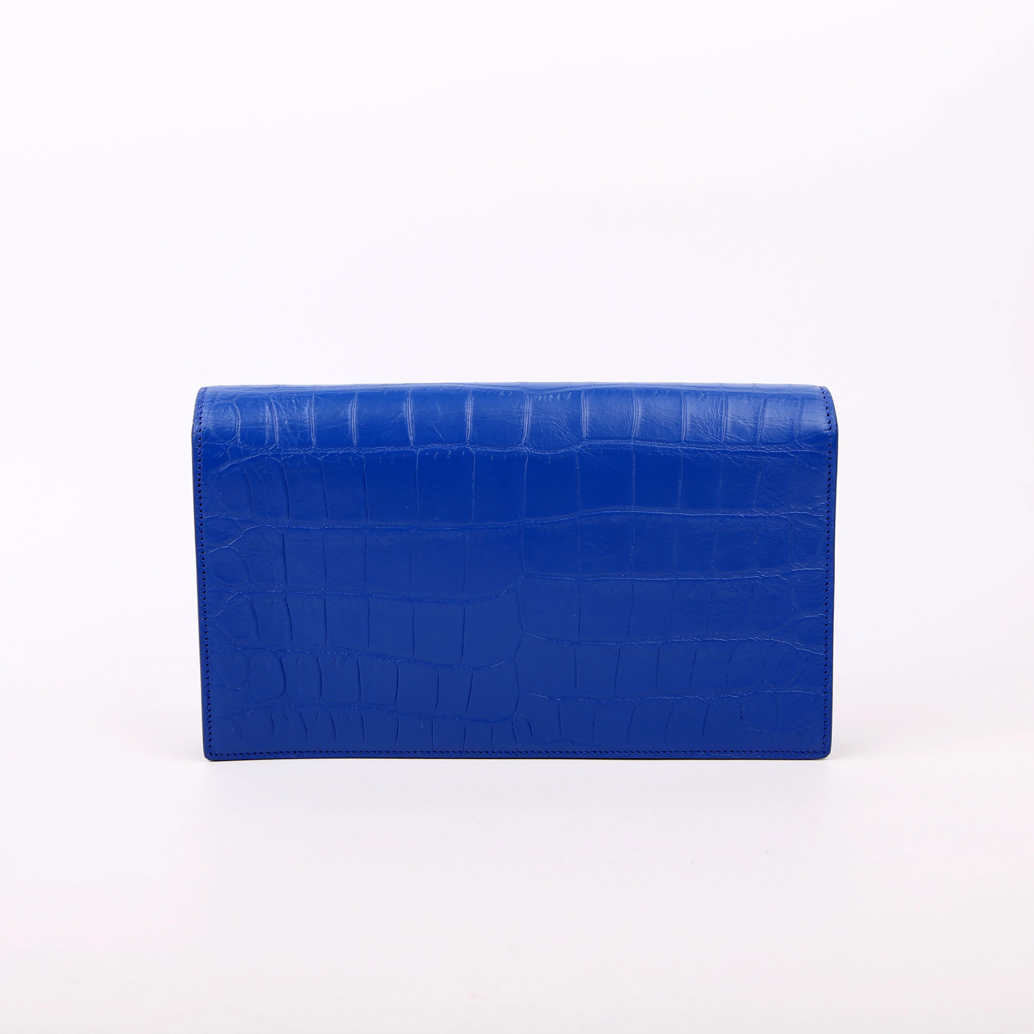 Grain De Kate Clutch Crocodile Embossed Blue - Image 3