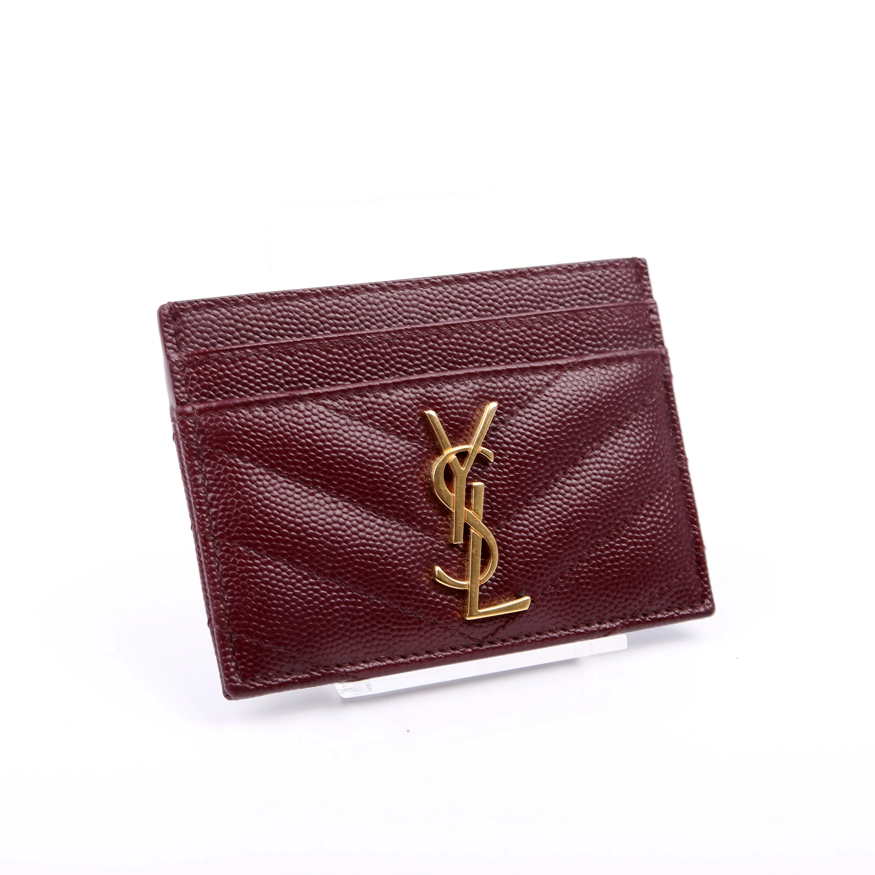 Grain De Poudre Card Holder 423291 Burgundy/Gold - Image 2
