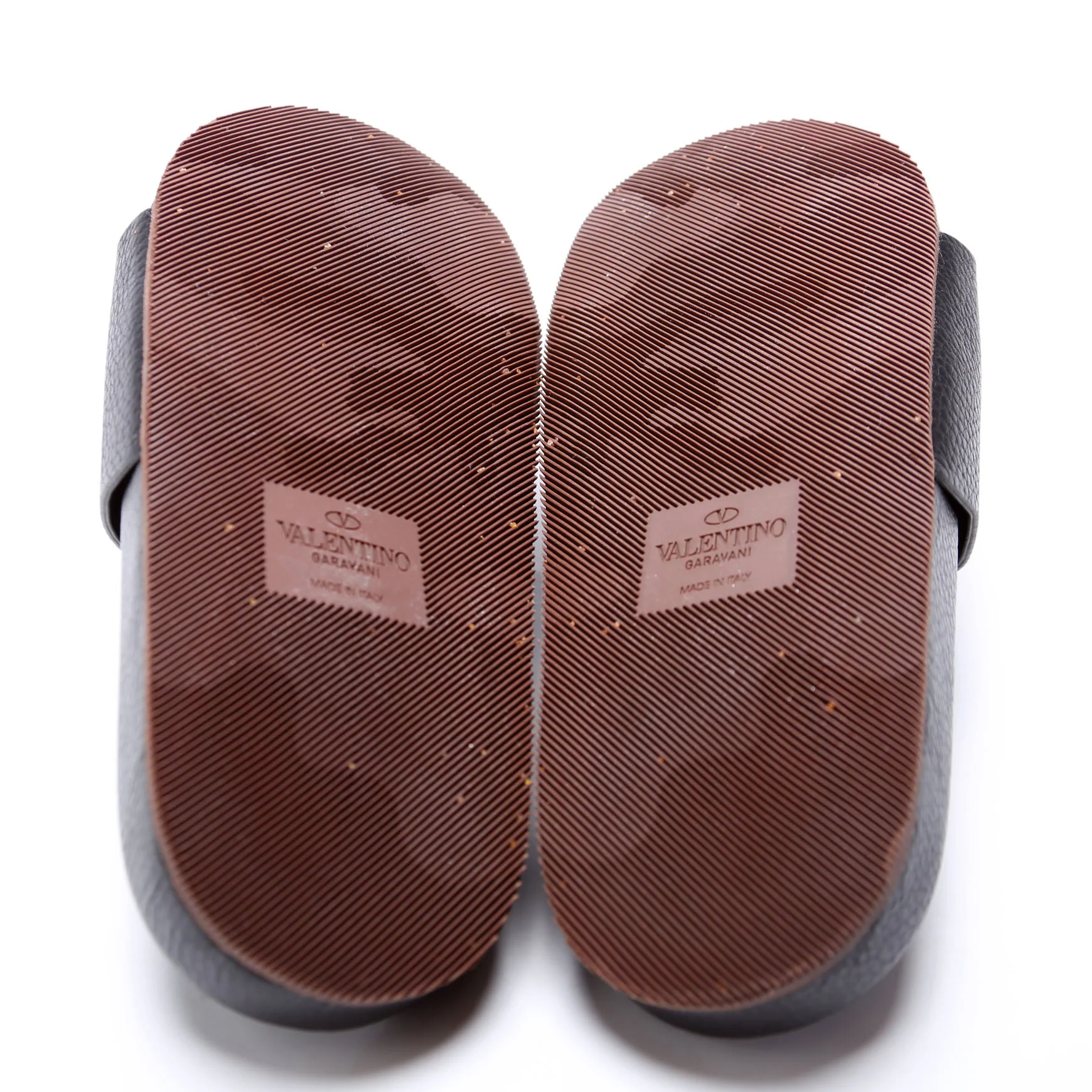 Grain Leather Slides Size 39 Black - Image 6