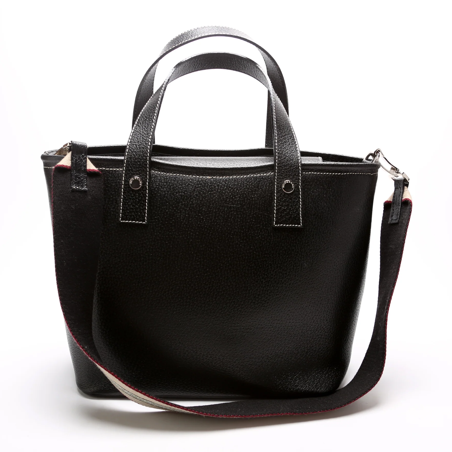 Grain Leather Tote With Strap - Image 3