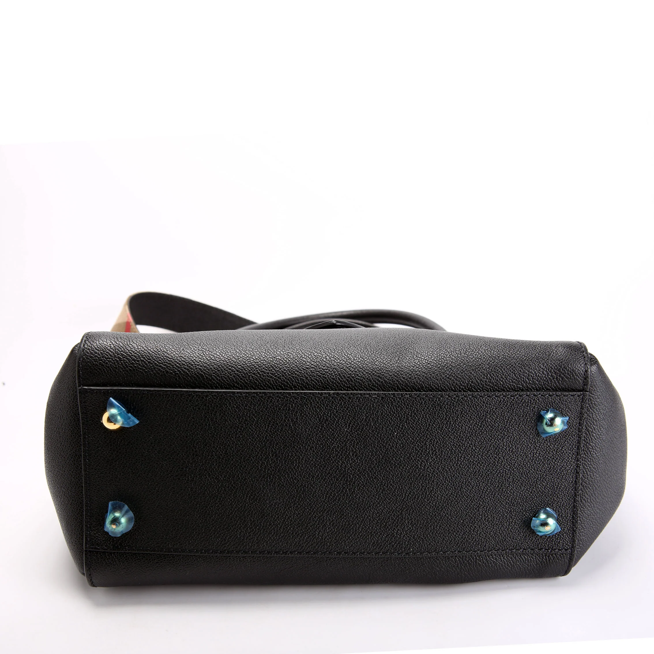 Grained Calfskin Buckle Tote Medium Black/Multicolor - Image 4
