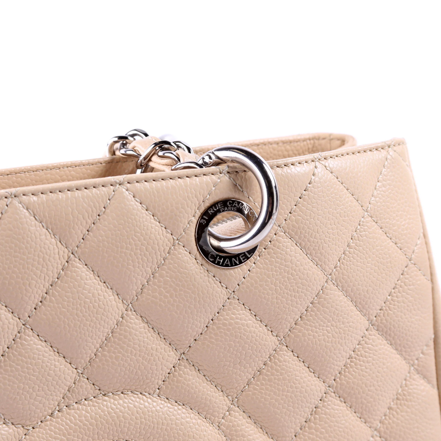 Grand Shopping Tote Caviar Beige - Image 9