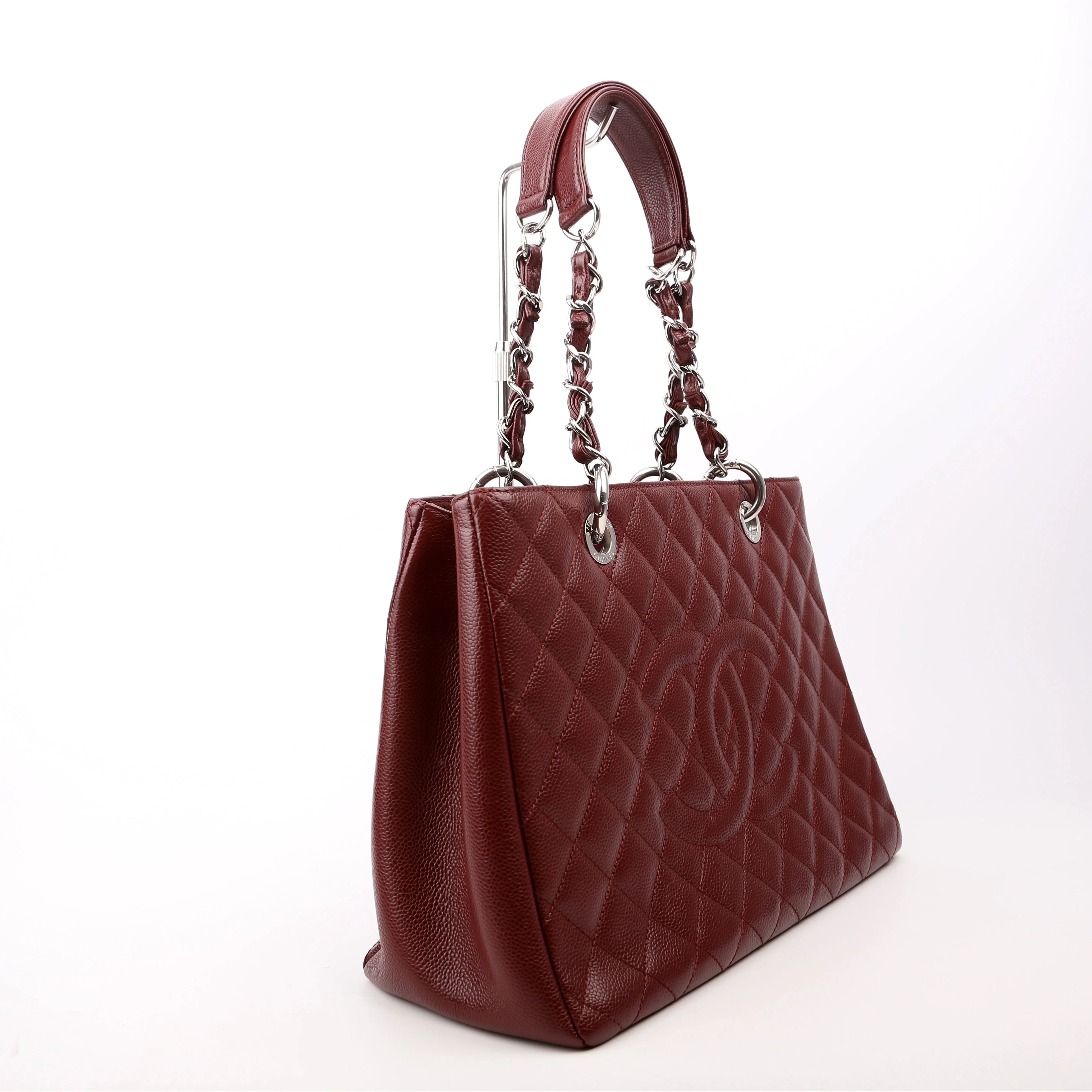 Grand Shopping Tote Caviar Burgundy - Image 2