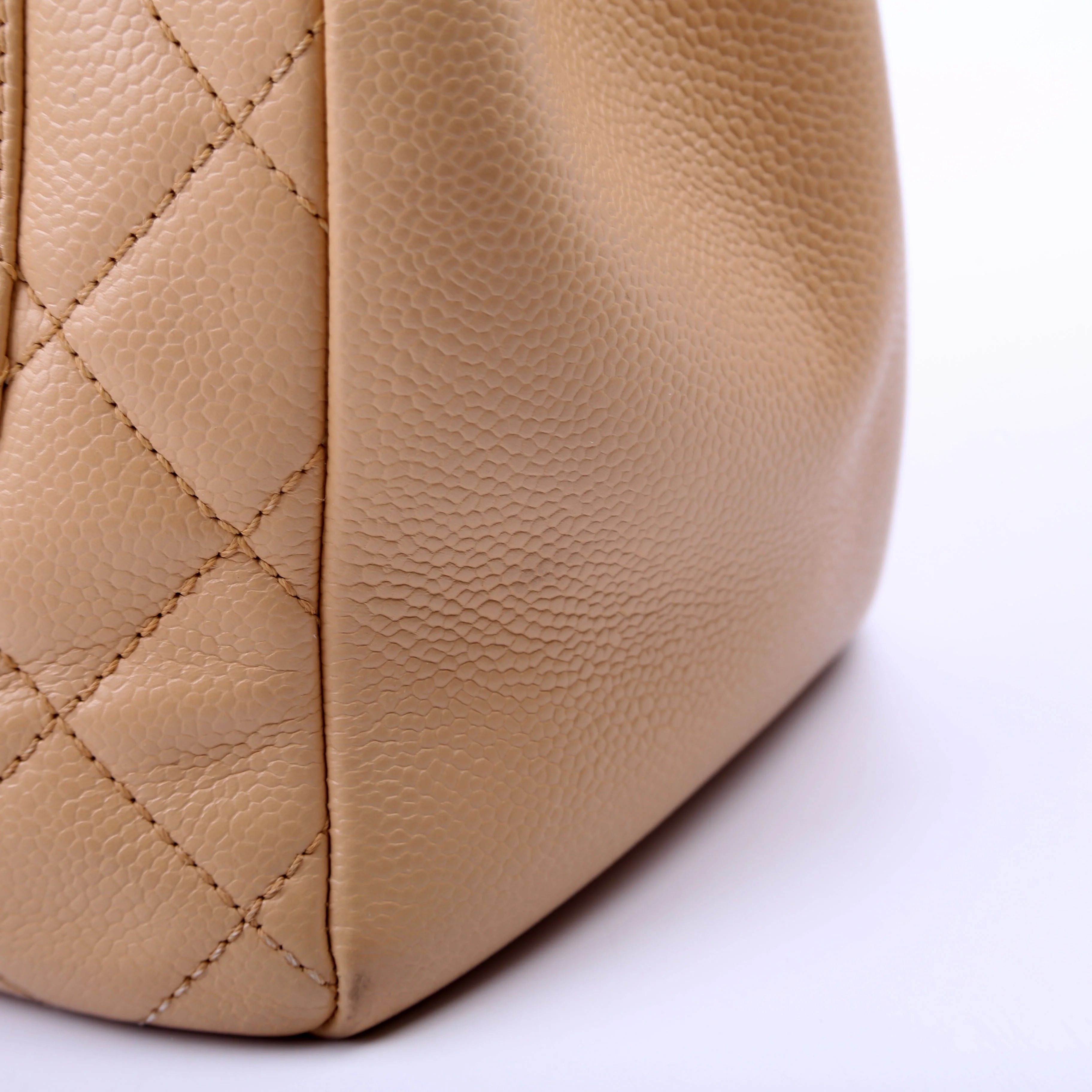 Grand Shopping Tote Caviar Tan - Image 10