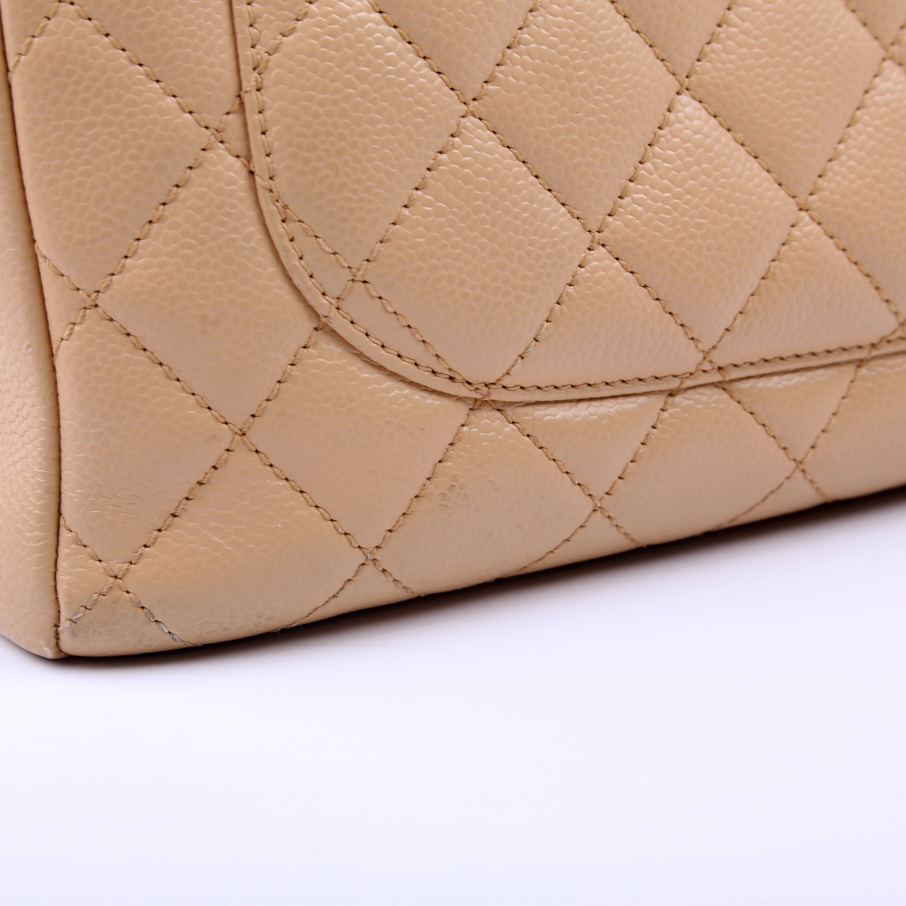 Grand Shopping Tote Caviar Tan - Image 11