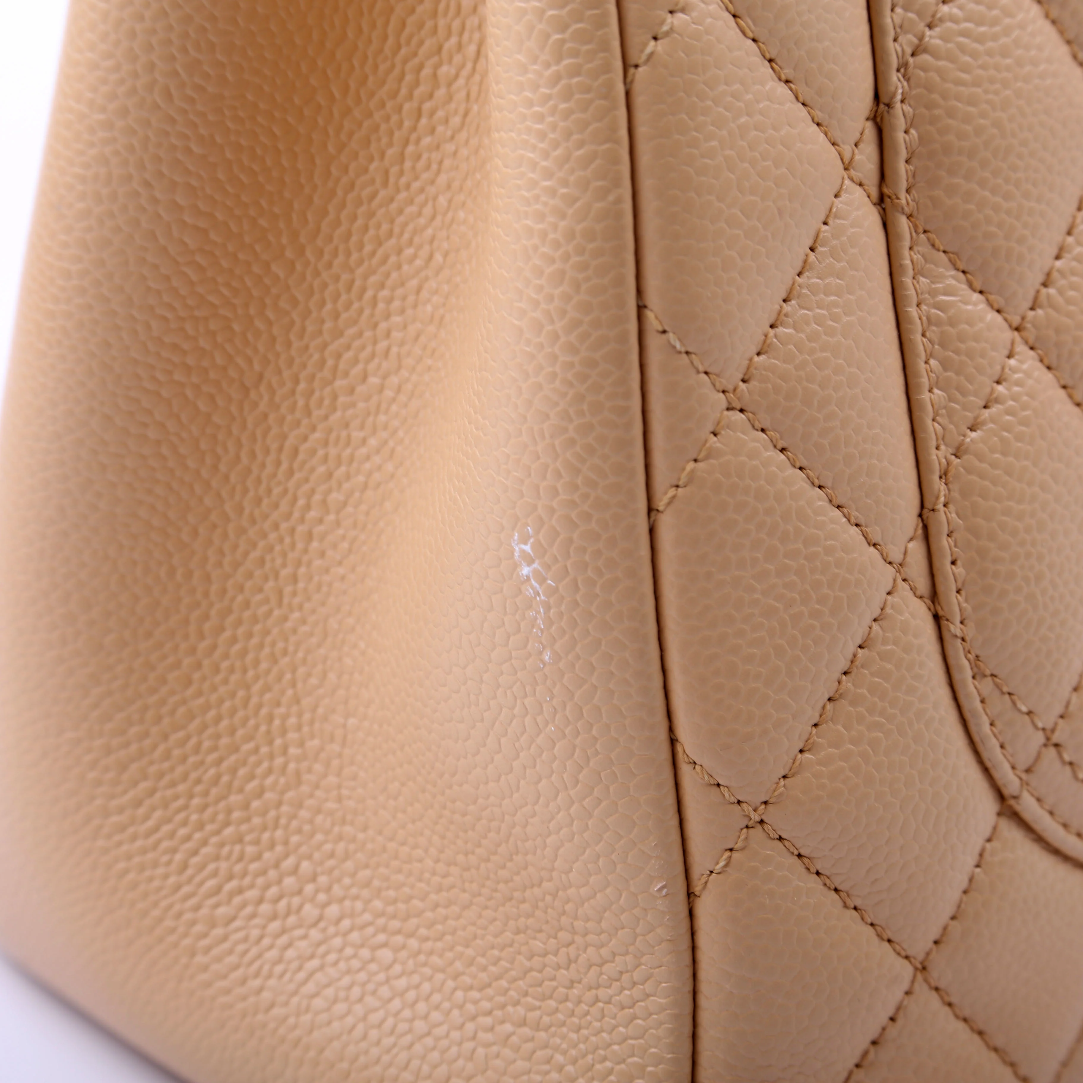 Grand Shopping Tote Caviar Tan - Image 12