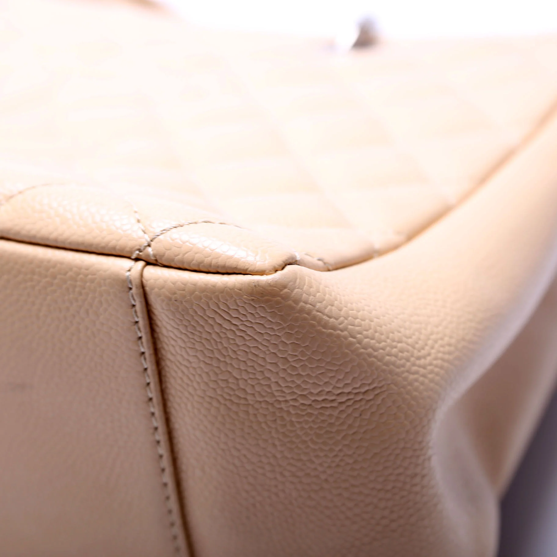 Grand Shopping Tote Caviar Tan - Image 7