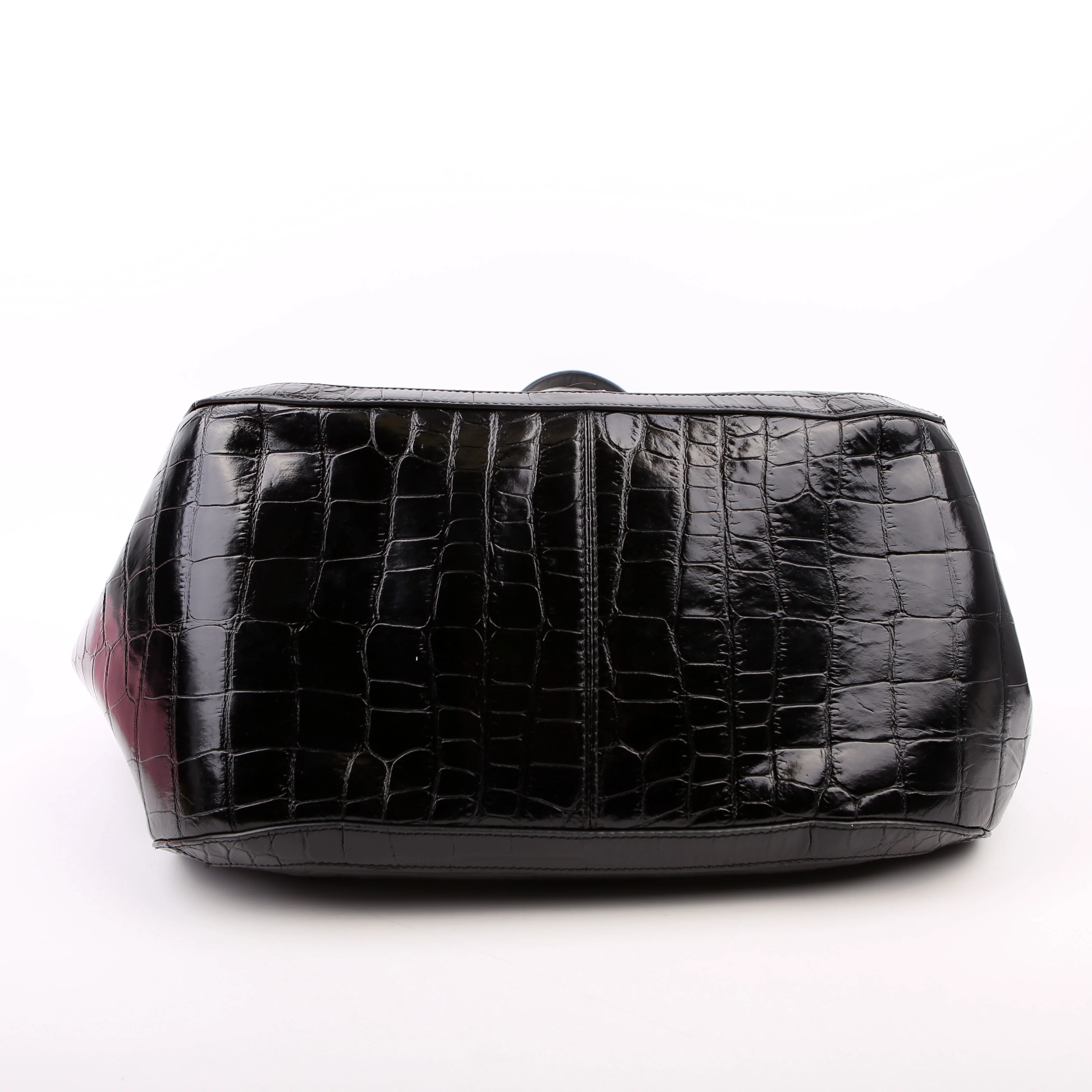 Greca Goddess Tote Croc Embossed Black - Image 4