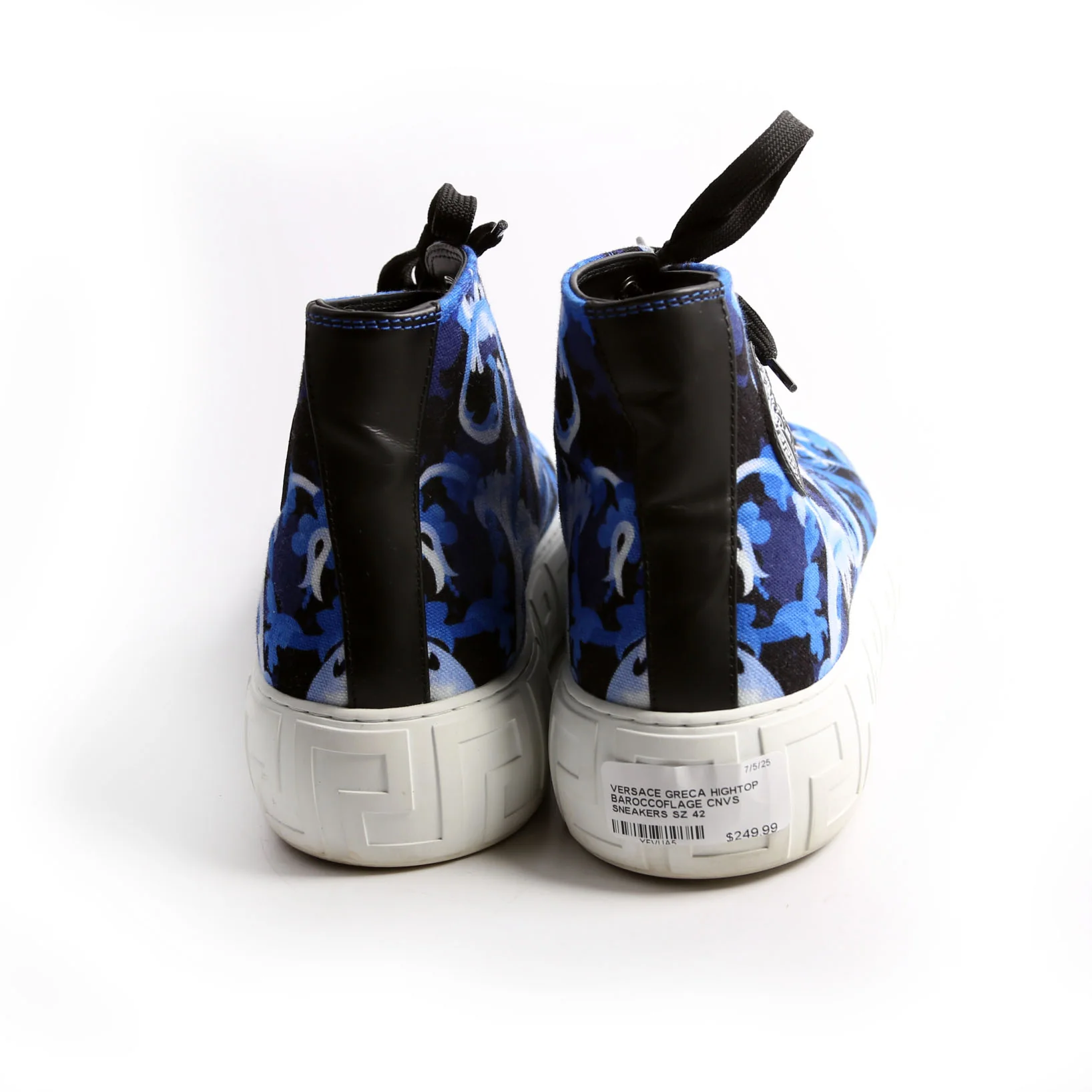 Greca High Top Baroccoflage Canvas Sneakers Size 42 - Image 4