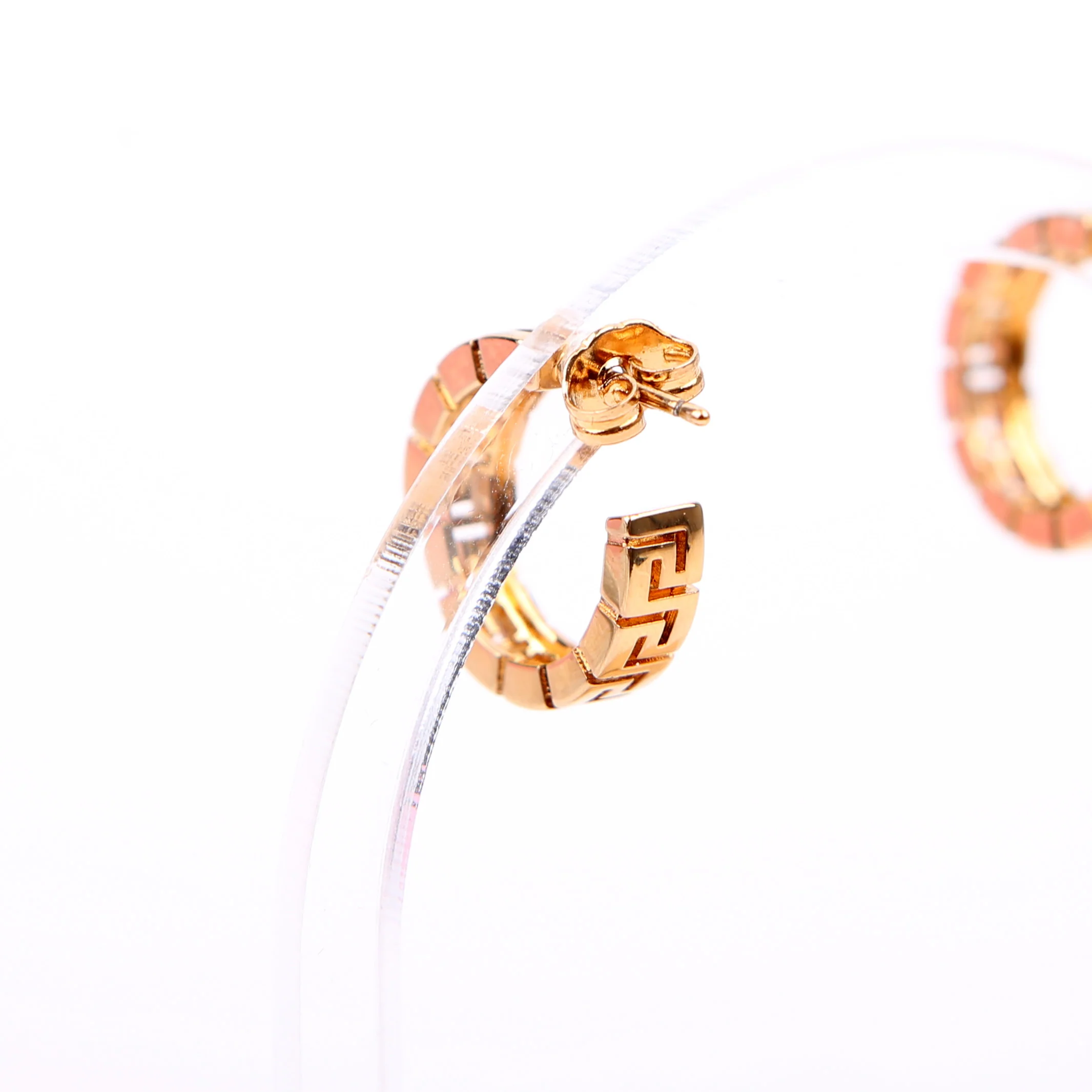 Greca Hoop Earrings Gold - Image 4