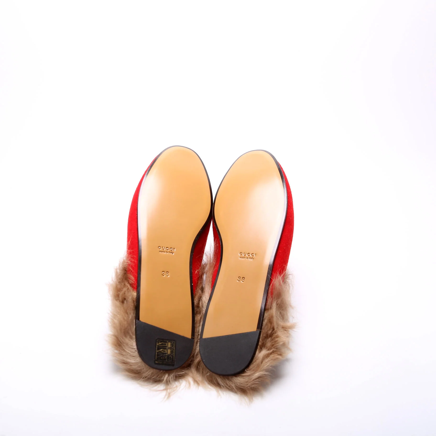 Gucci 100 Felt/Fur Slippers Size 38 - Image 6