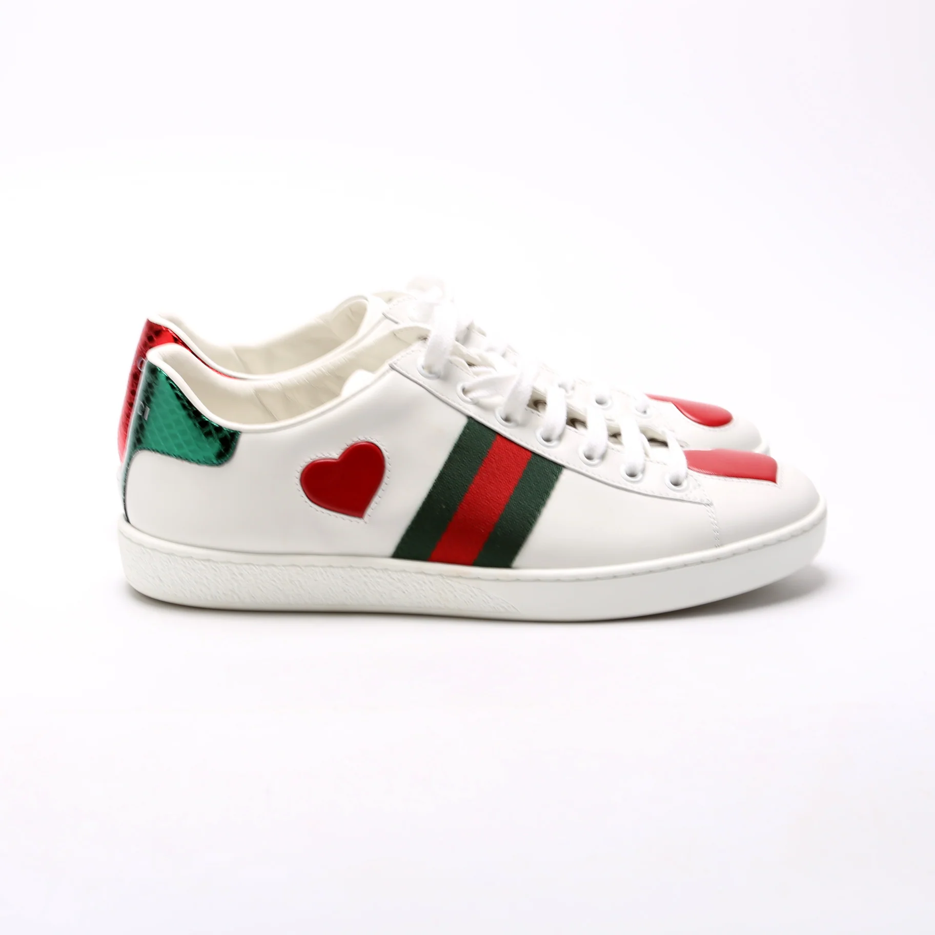 Gucci Ace Web Heart Sneaker Size 37.5 - Image 3