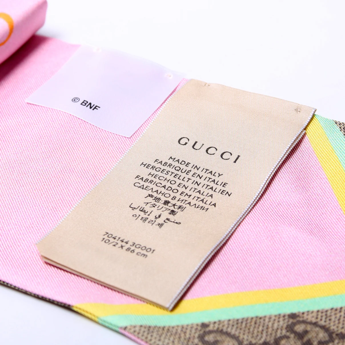 Gucci X Bananya Bandeau Silk Scarf Pink - Image 6