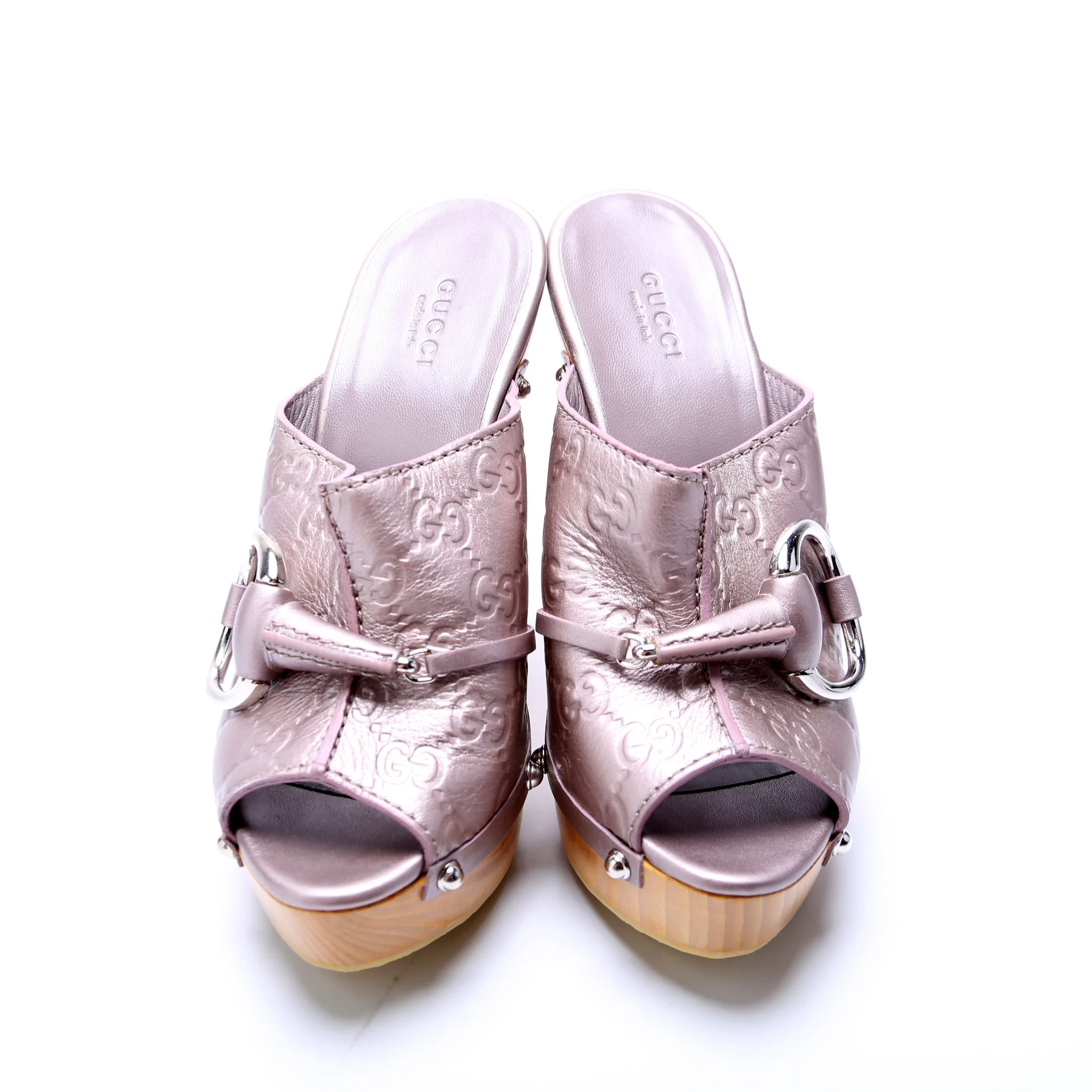 Guccissima Horsebit Sandal Heels Size 36.5 Purple - Image 2