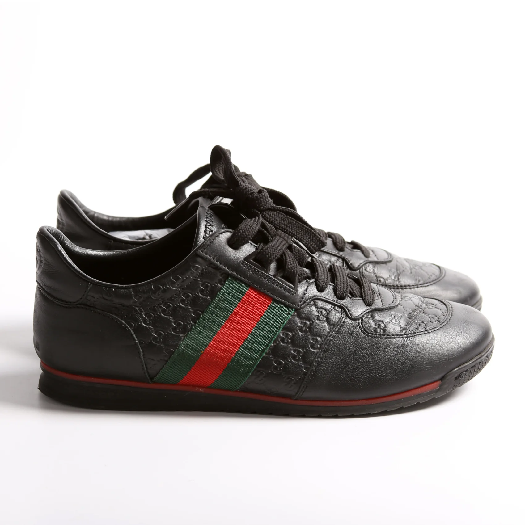 Guccissima Leather Web Sneakers Size 38 - Image 3