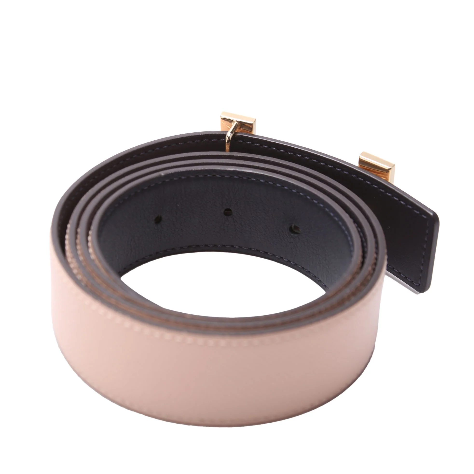 H Focus Reversible Leather Belt Size 90 Pink/Navy - Image 3