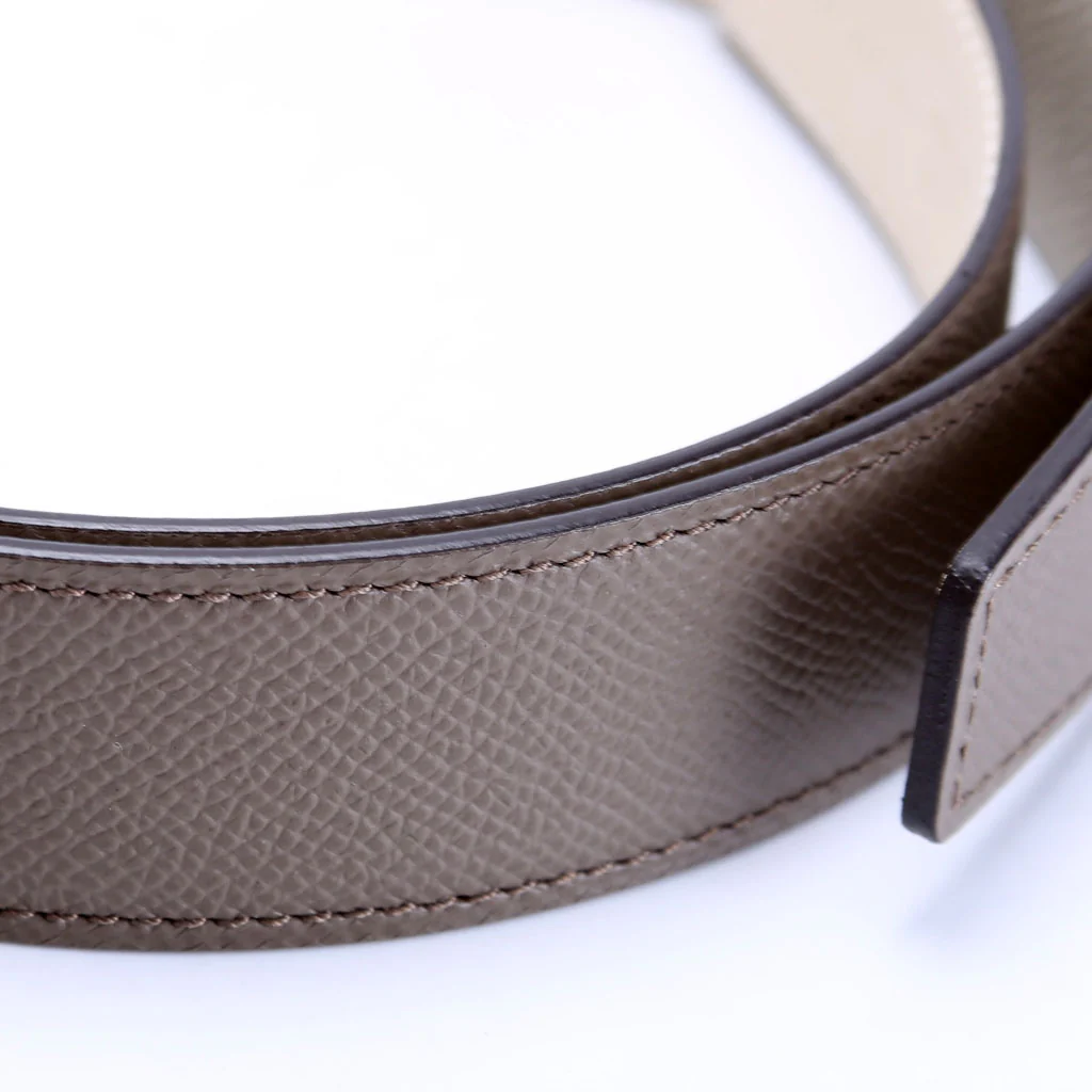 H Guillochee 32MM Reversible Belt Size 80 Grey/Ivory - Image 3