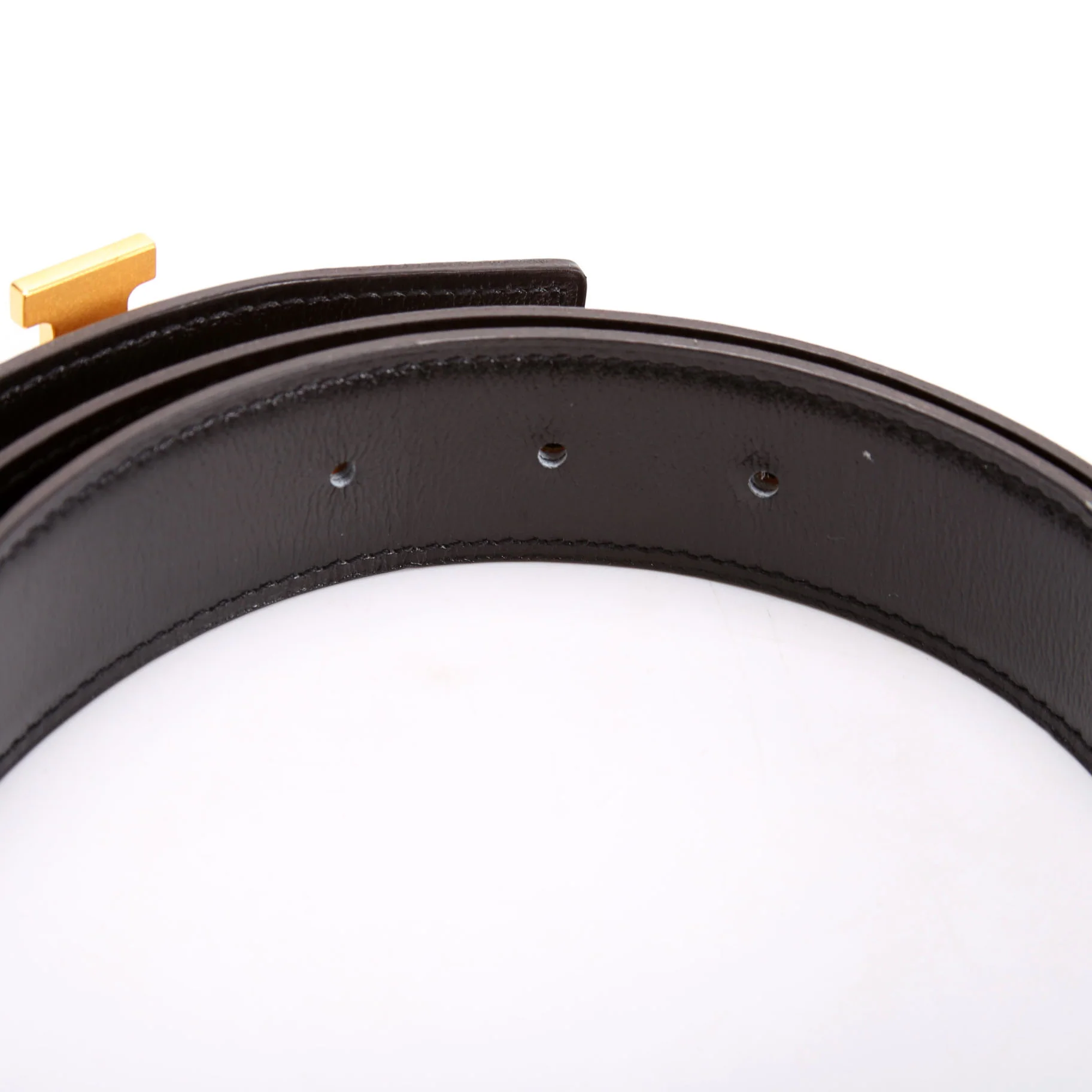 H Guillochee 32MM Reversible Belt Size 85 Brown/Black - Image 4