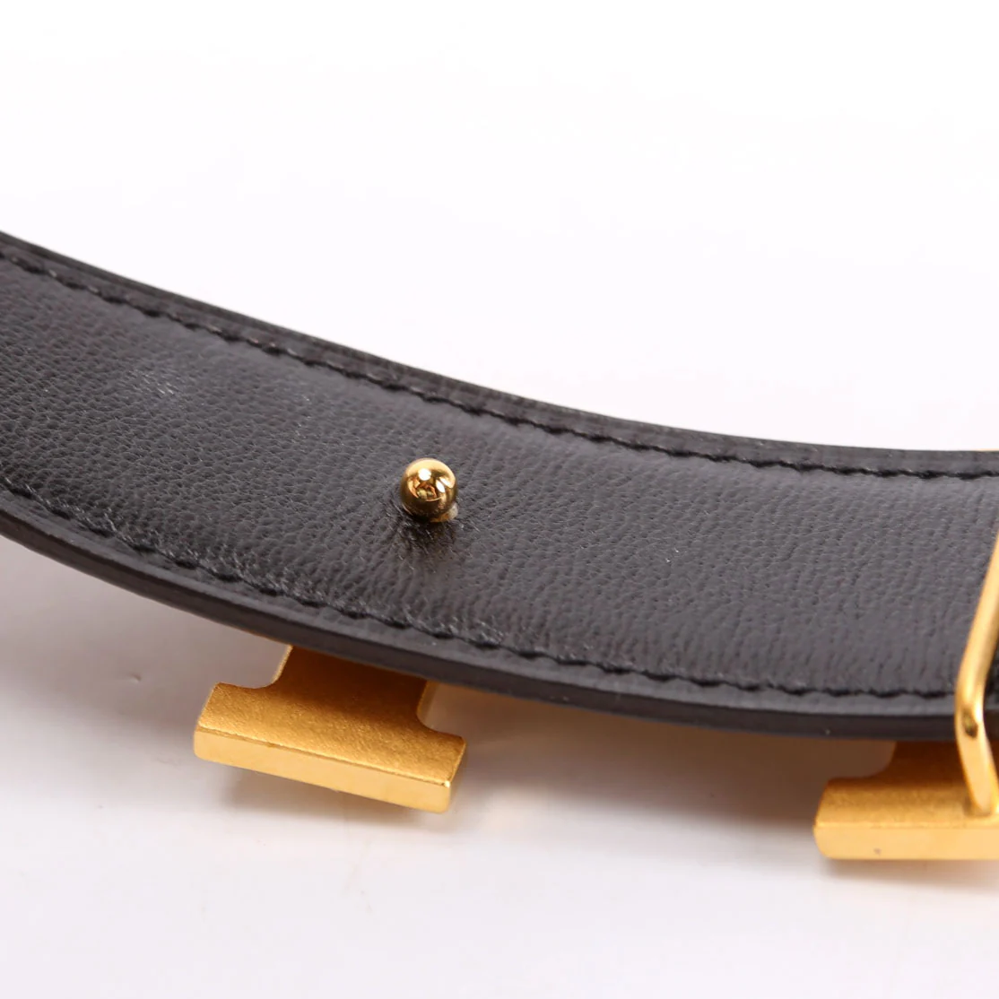 H Guillochee 32MM Reversible Belt Size 85 Brown/Black - Image 7
