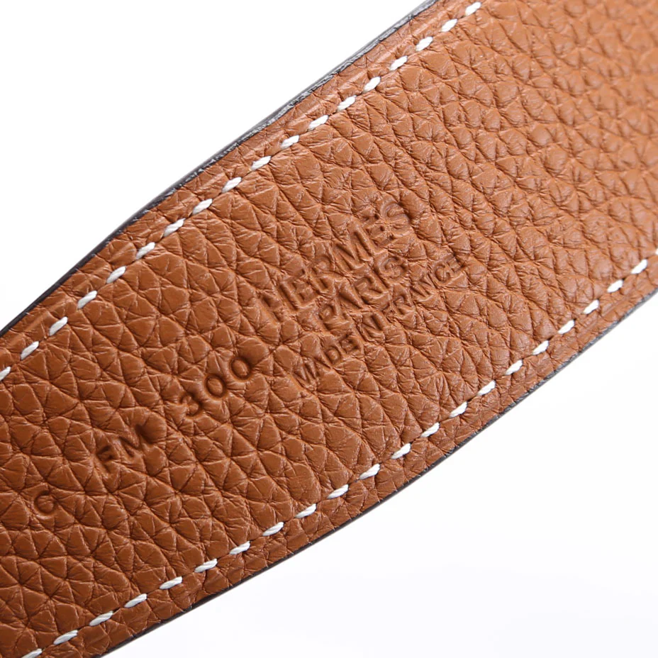 H Guillochee 32MM Reversible Belt Size 85 Brown/Black - Image 8